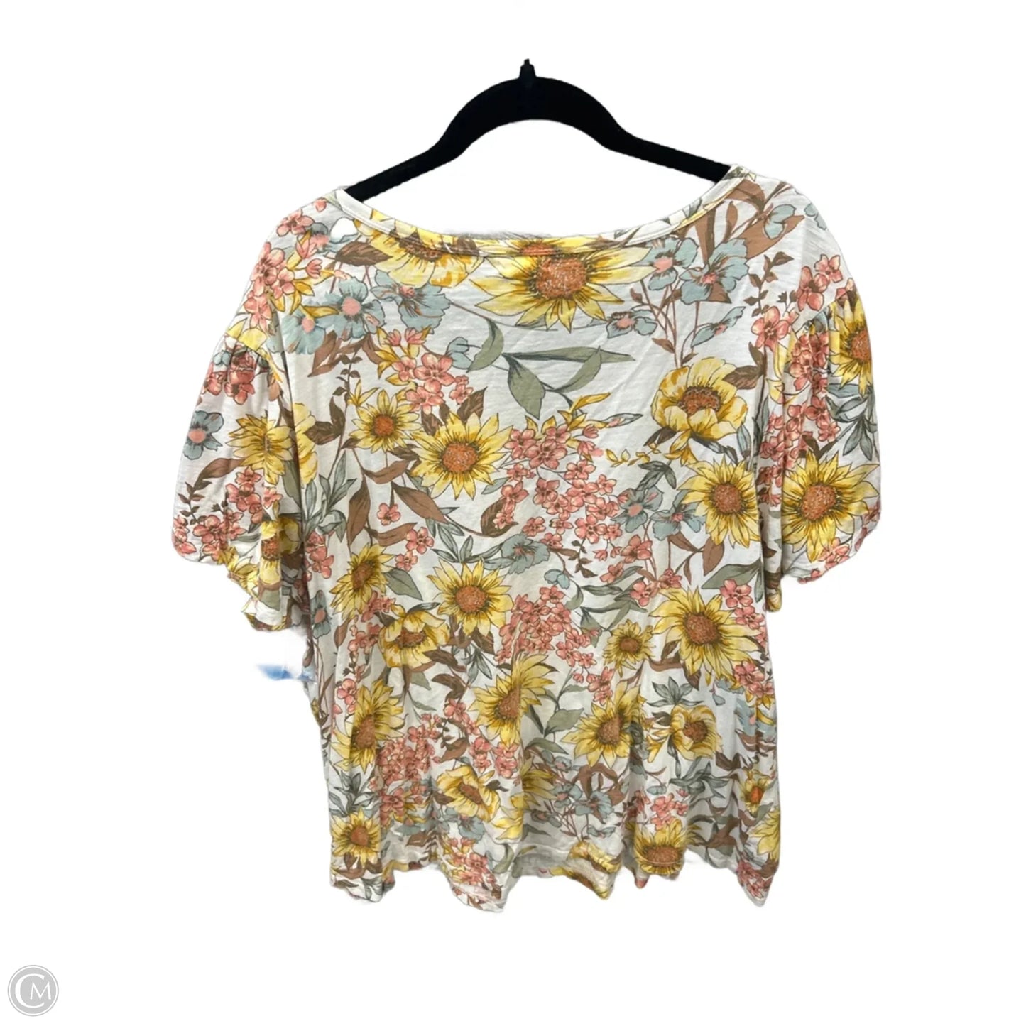 Top Short Sleeve By Maurices In Floral Print, Size: 3x