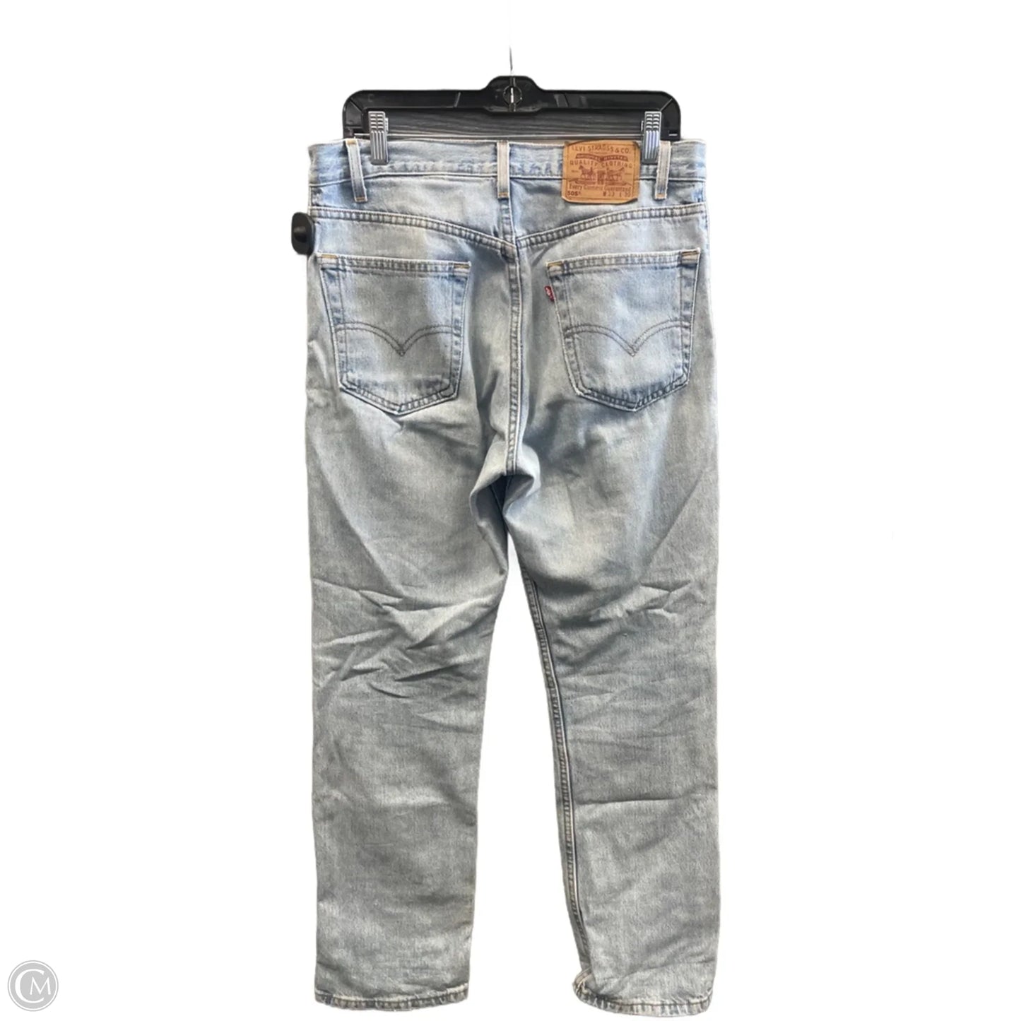 Jeans Straight By Levis In Blue Denim, Size: 16