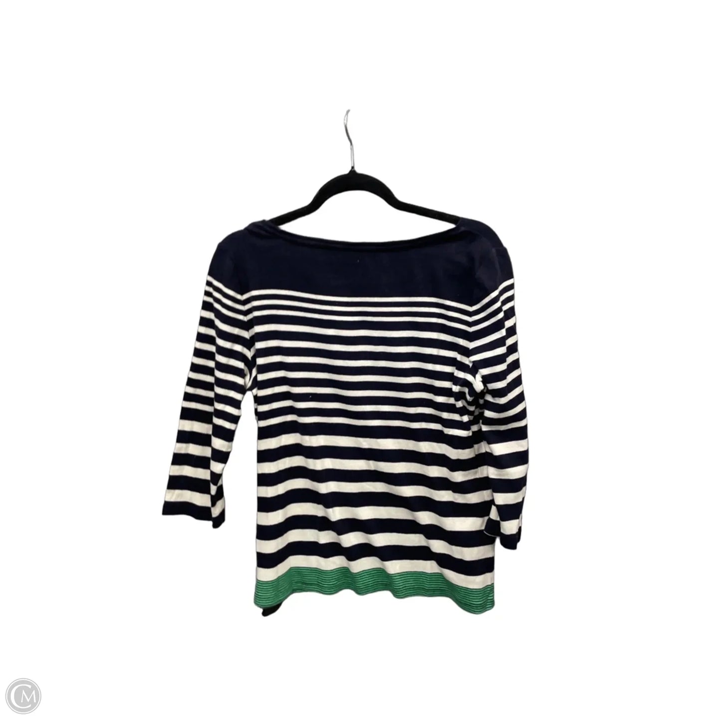 Top 3/4 Sleeve By Talbots In Striped Pattern, Size: Lp