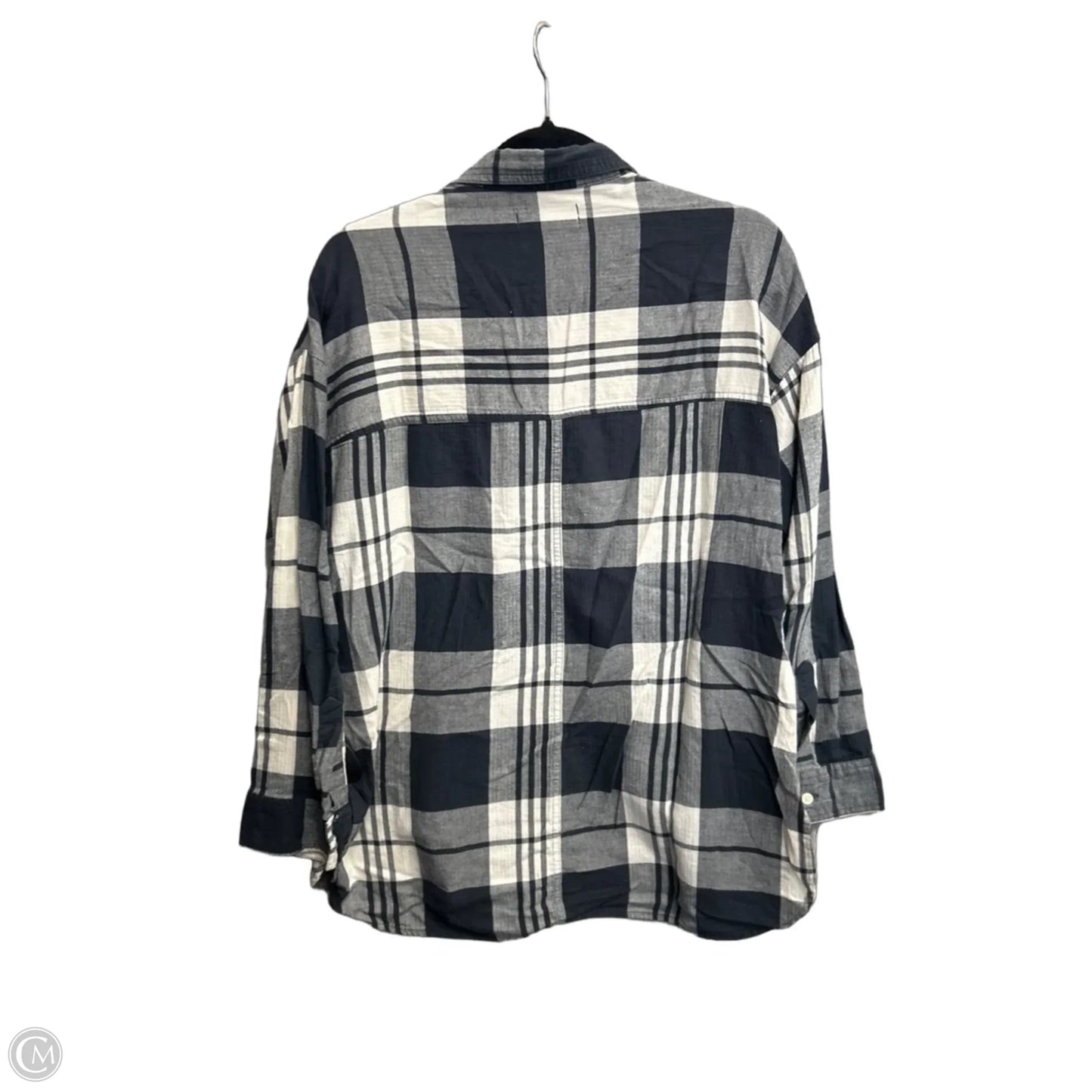 Top Long Sleeve By Old Navy In Plaid Pattern, Size: M
