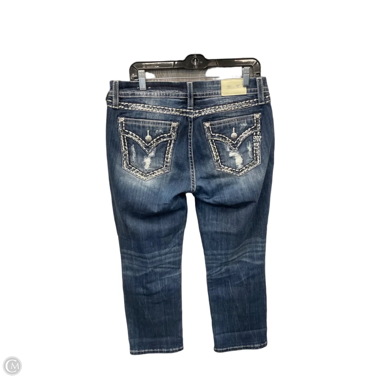 Jeans Cropped By Miss Me In Blue Denim, Size: 12