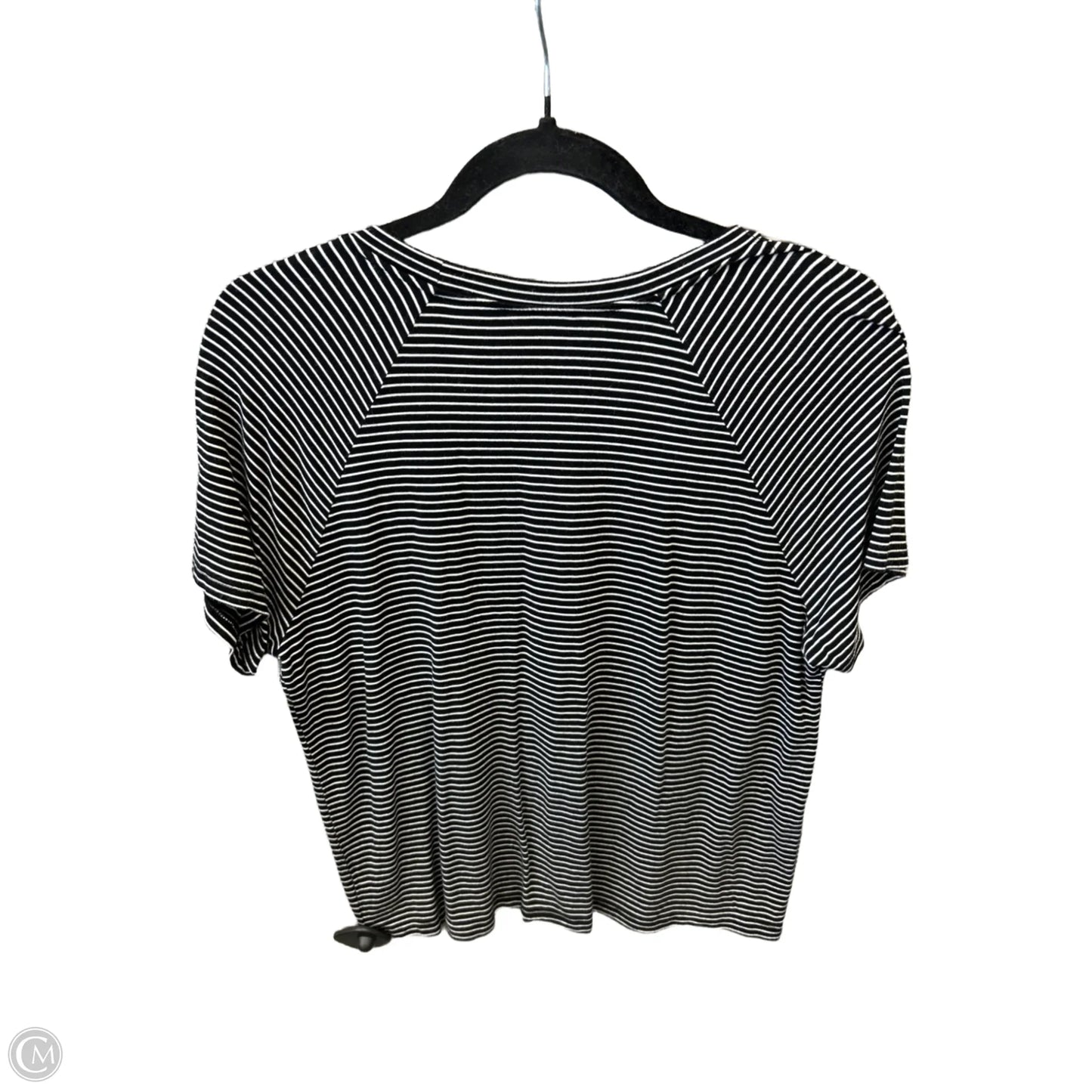 Top Short Sleeve By American Eagle In Black & White, Size: L