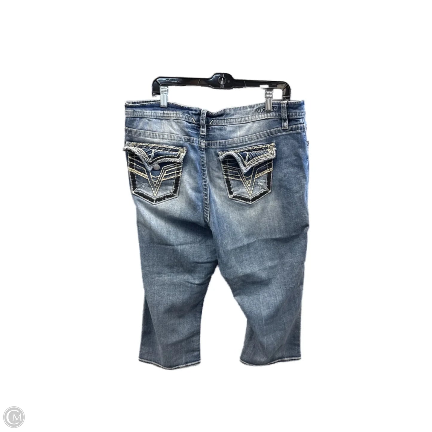 Capris By Vigoss In Blue Denim, Size: 18