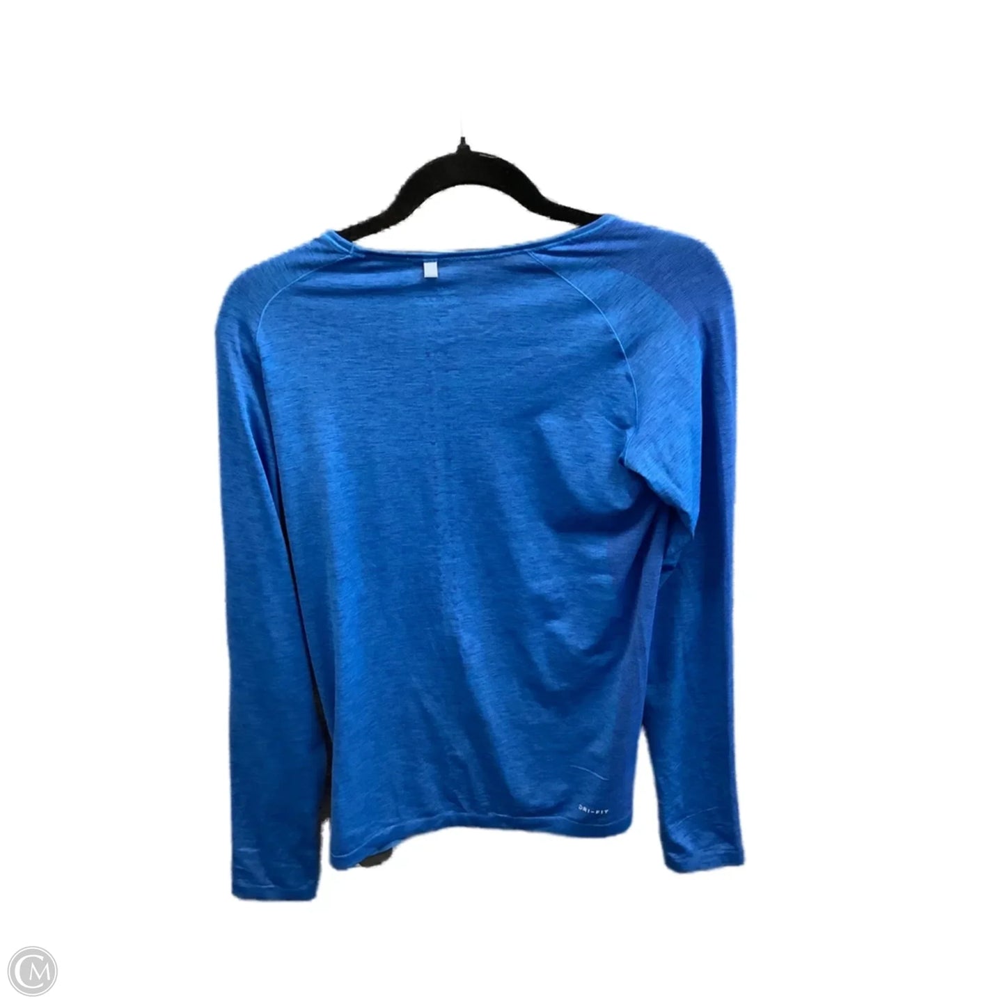 Athletic Top Long Sleeve Collar By Nike In Blue, Size: L