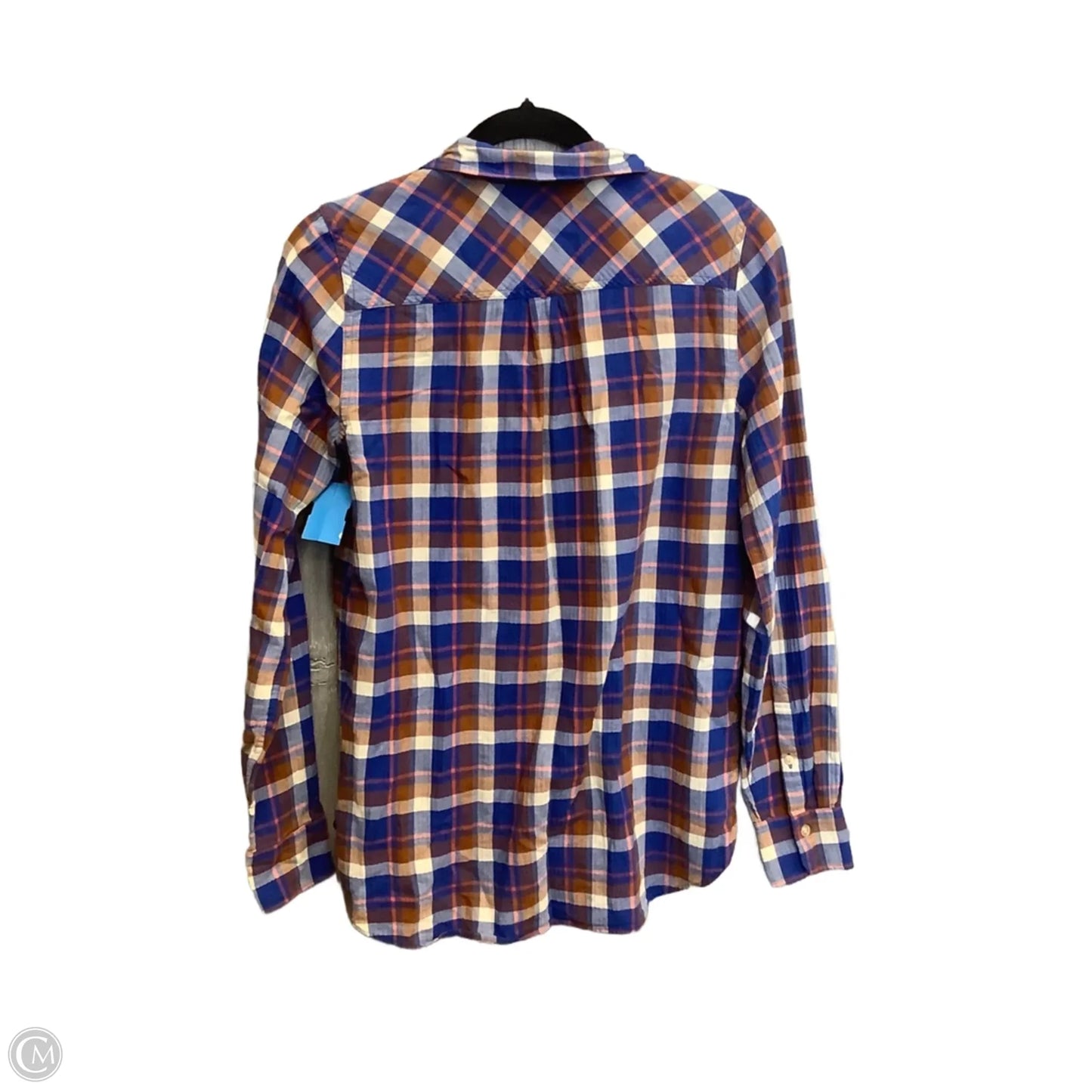 Top Long Sleeve By J. Crew In Plaid Pattern, Size: S