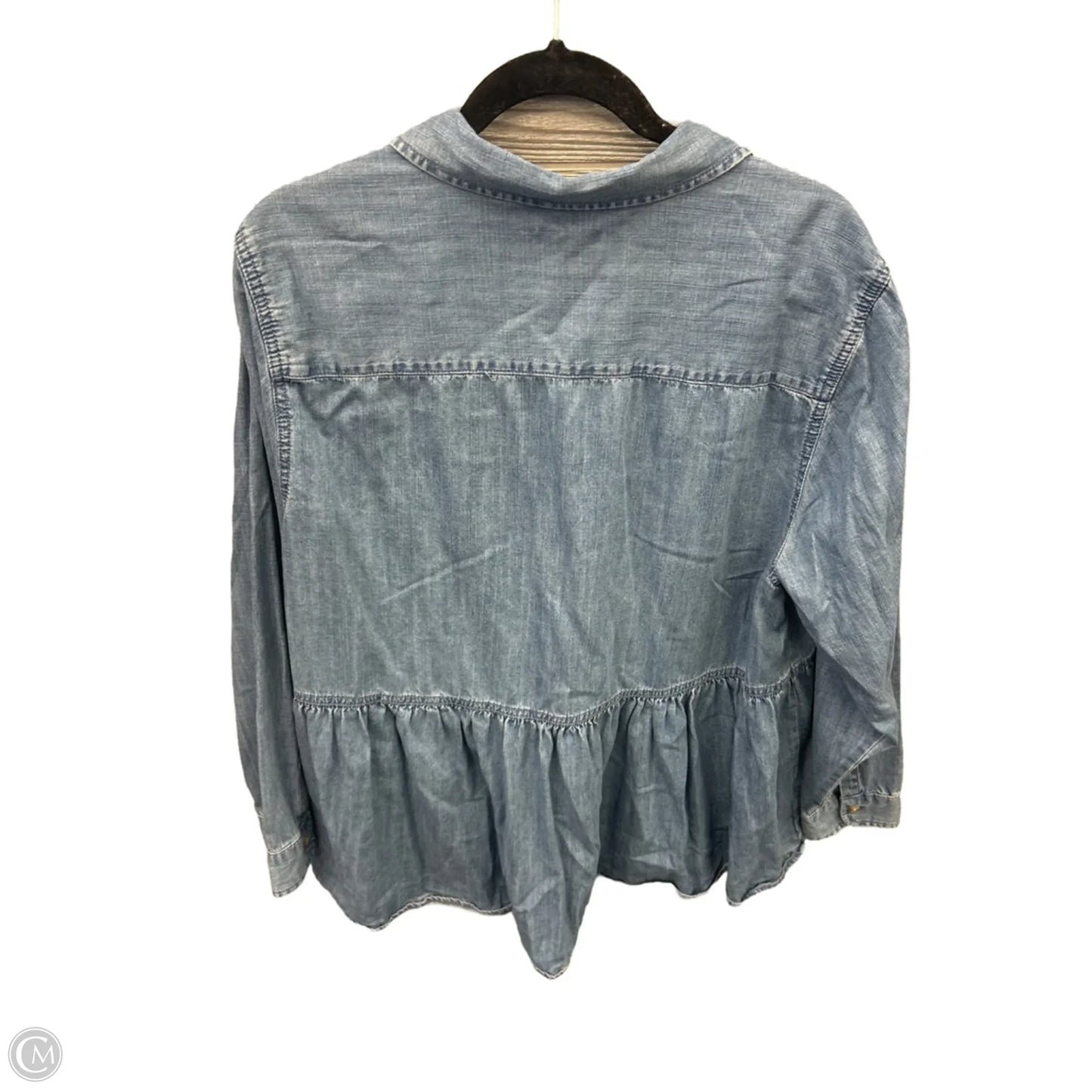 Top Long Sleeve By Falls Creek In Blue Denim, Size: 1x