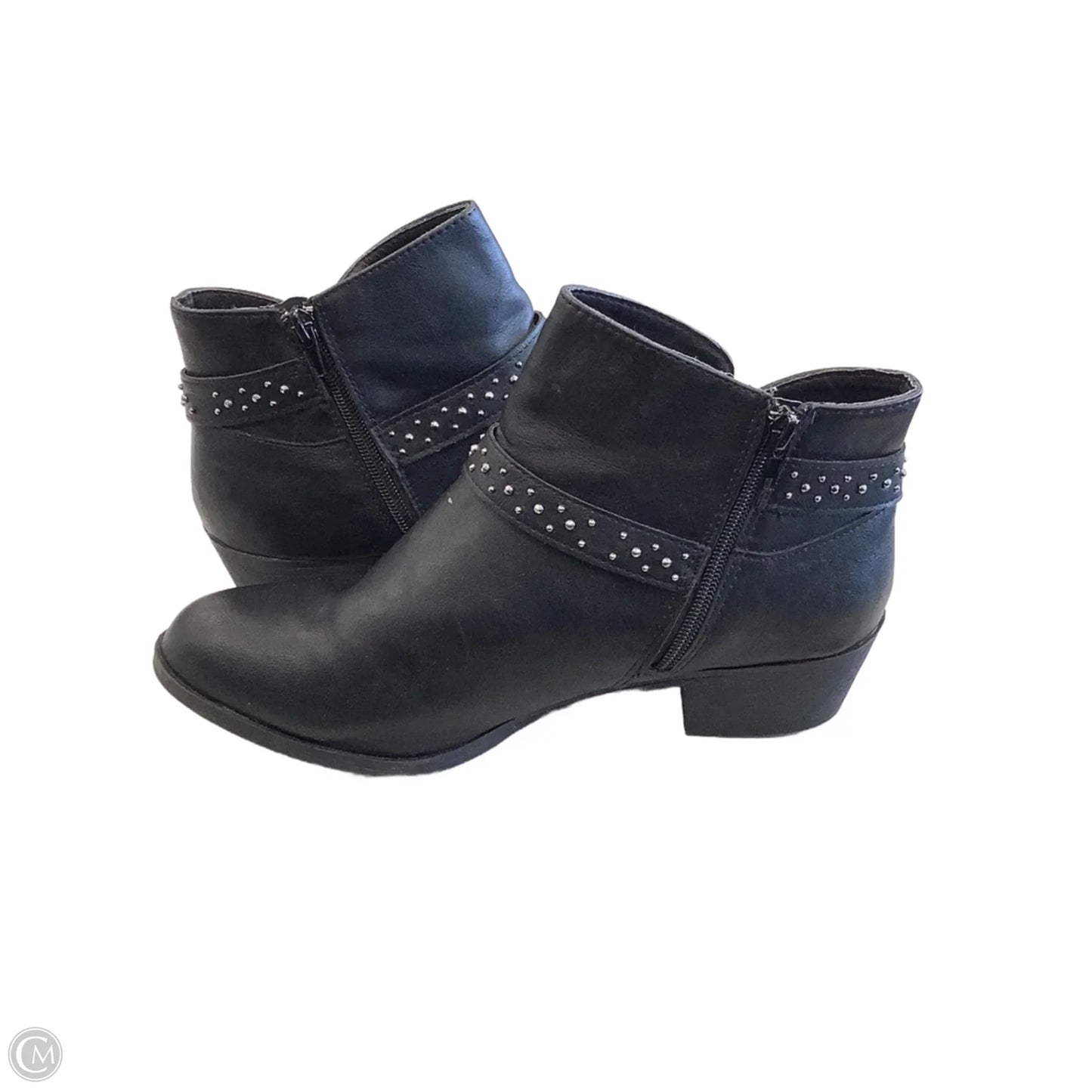 Boots Ankle Flats By Clothes Mentor In Black, Size: 10