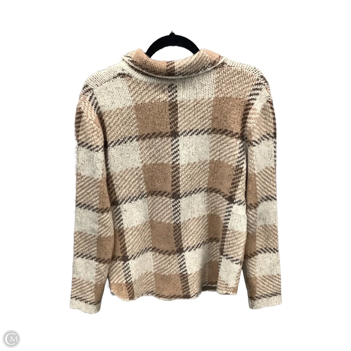 Sweater Cardigan By Pink Rose In Plaid Pattern, Size: S