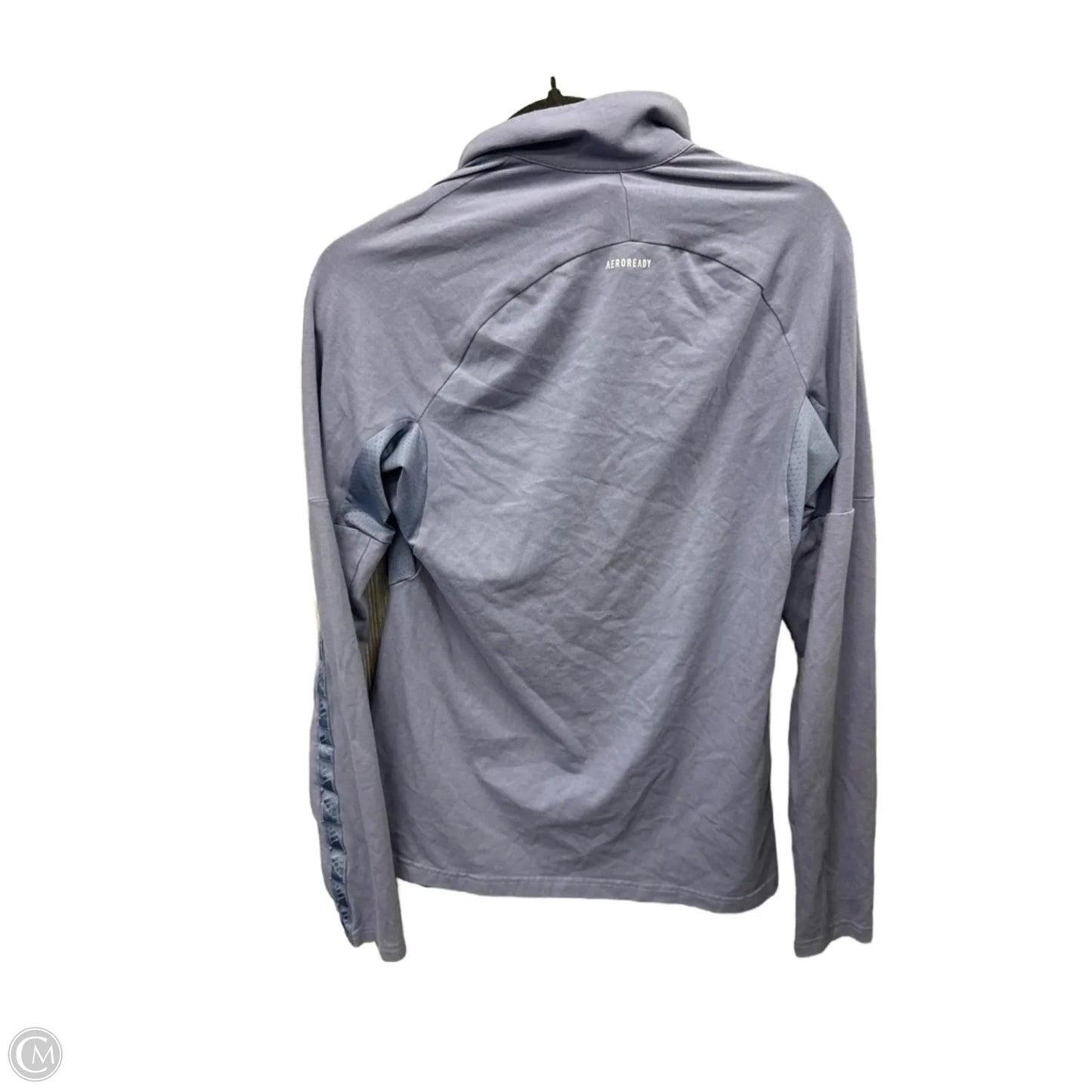 Athletic Top Long Sleeve Collar By Adidas In Purple, Size: L