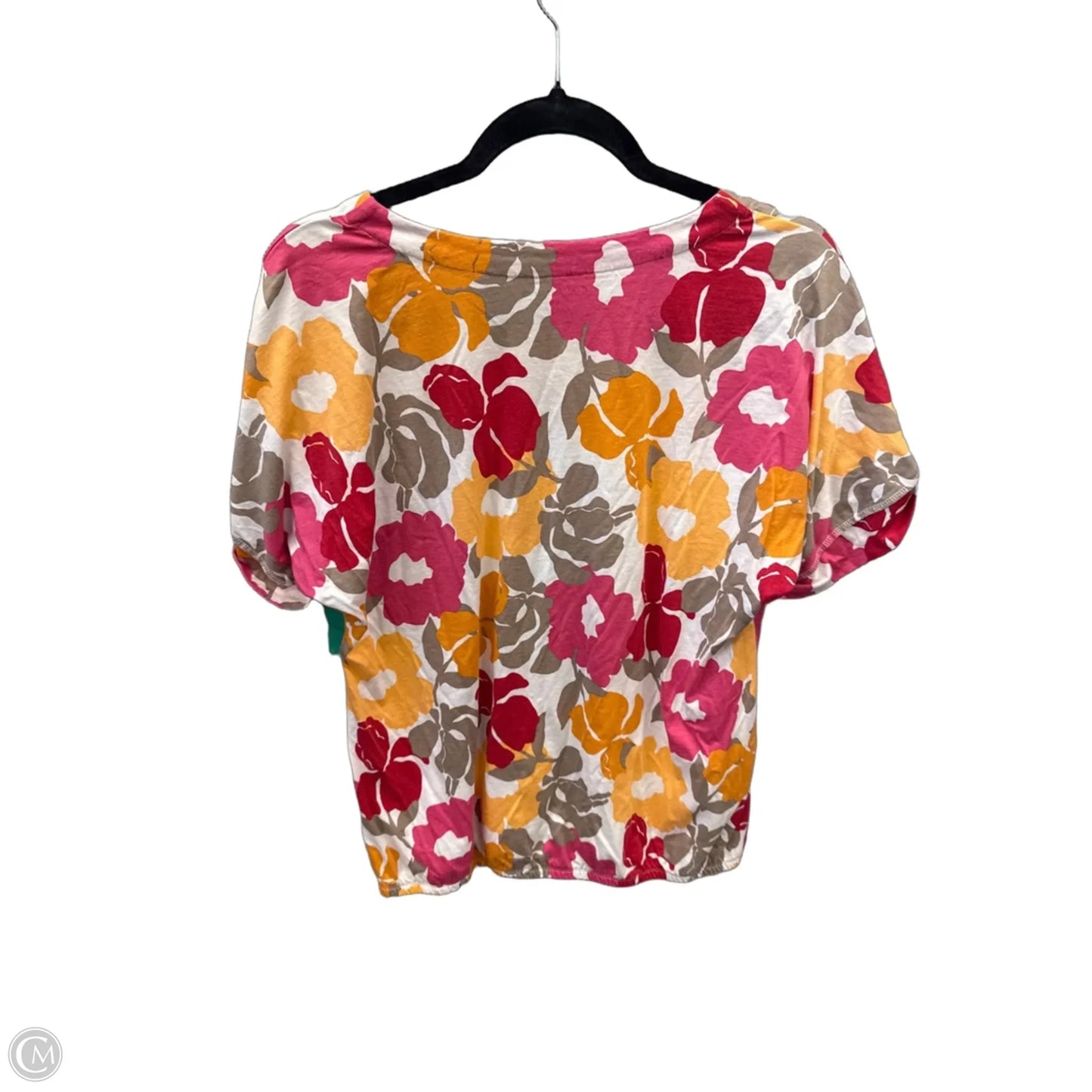 Top Short Sleeve By Croft And Barrow In Floral Print, Size: Xl