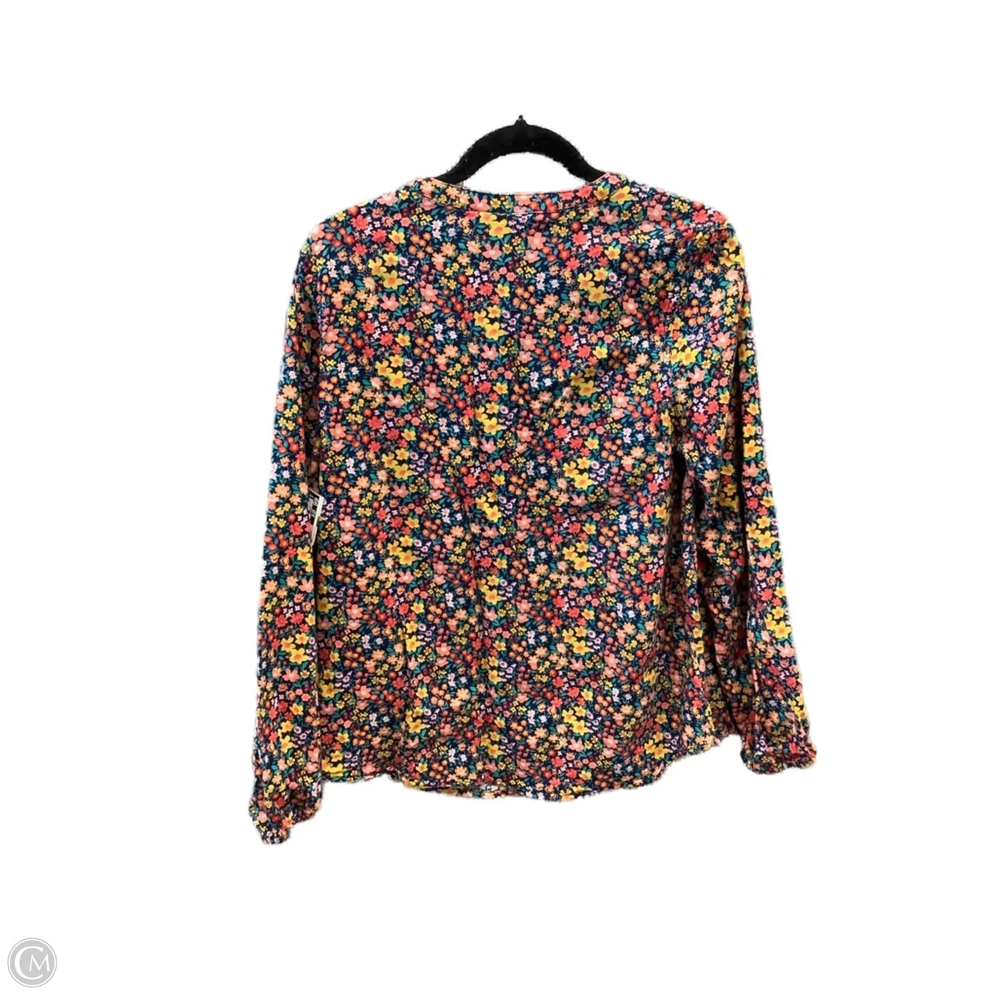 Top Long Sleeve By St Johns Bay In Floral Print, Size: L