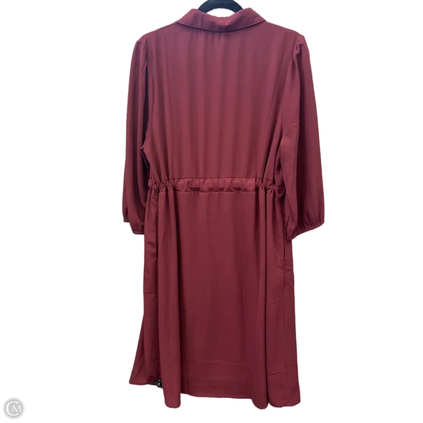 Dress Casual Midi By Roolee In Maroon, Size: Xl