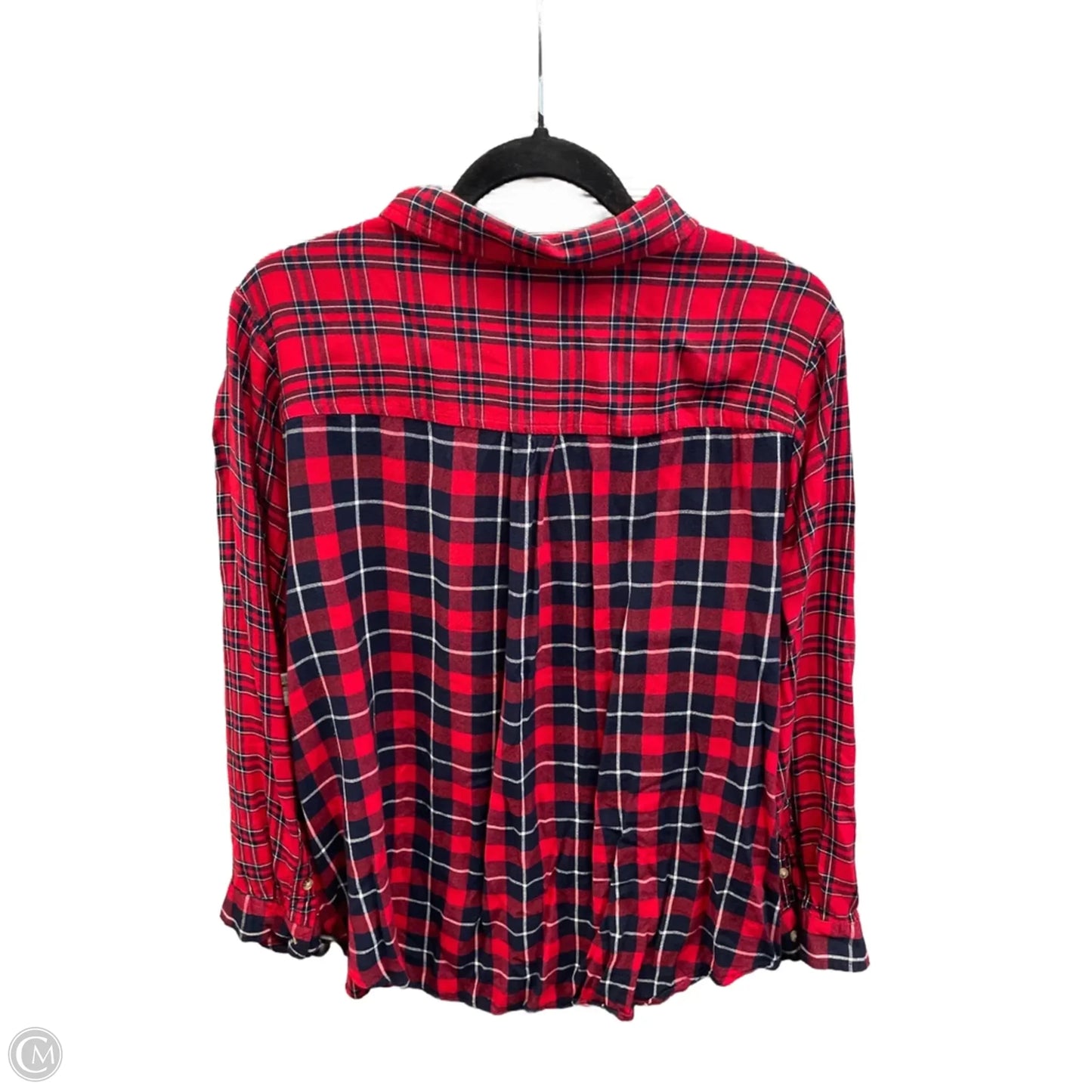 Top Long Sleeve By Clothes Mentor In Blue & Red, Size: 1x