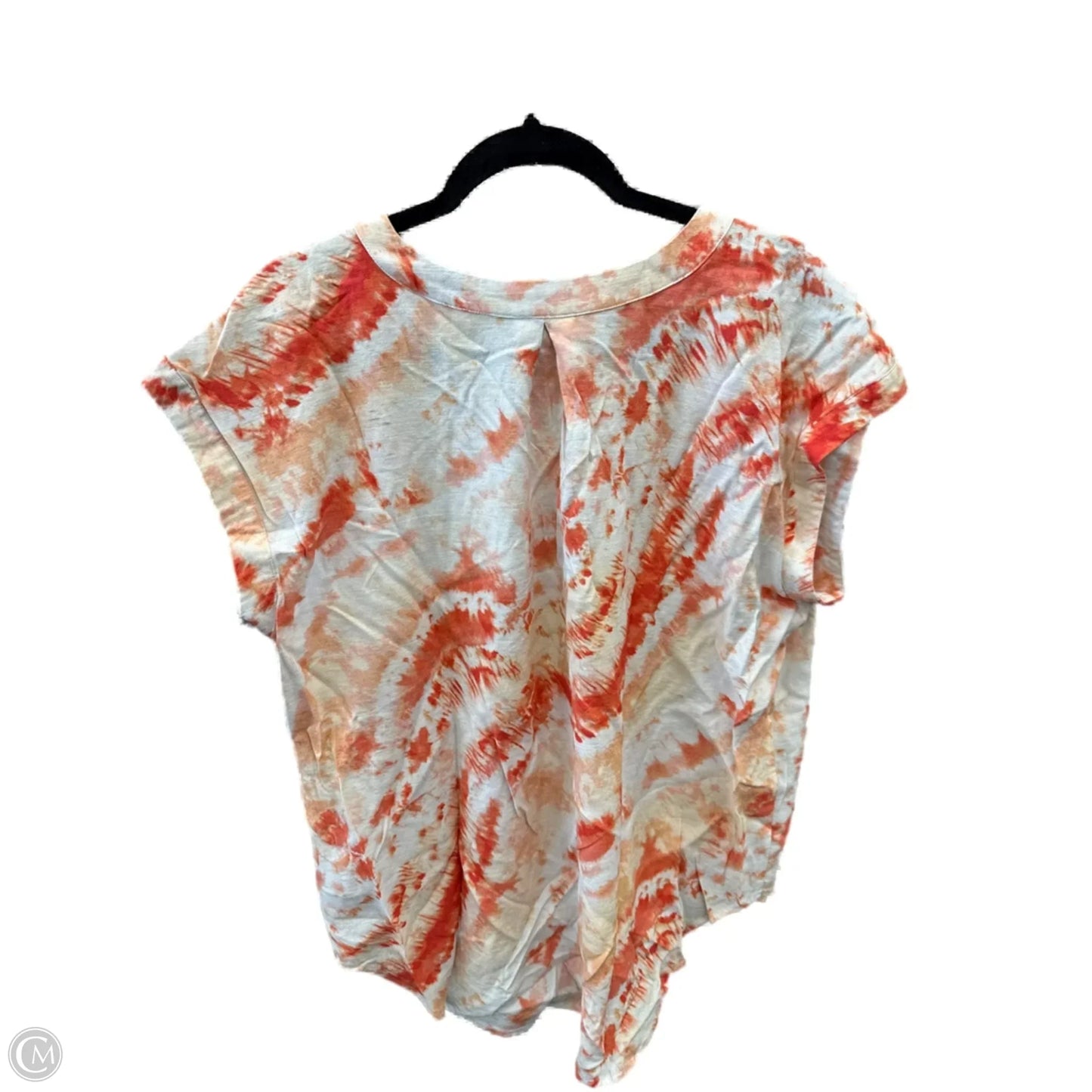 Top Short Sleeve By Simply Vera In Orange & White, Size: Xl