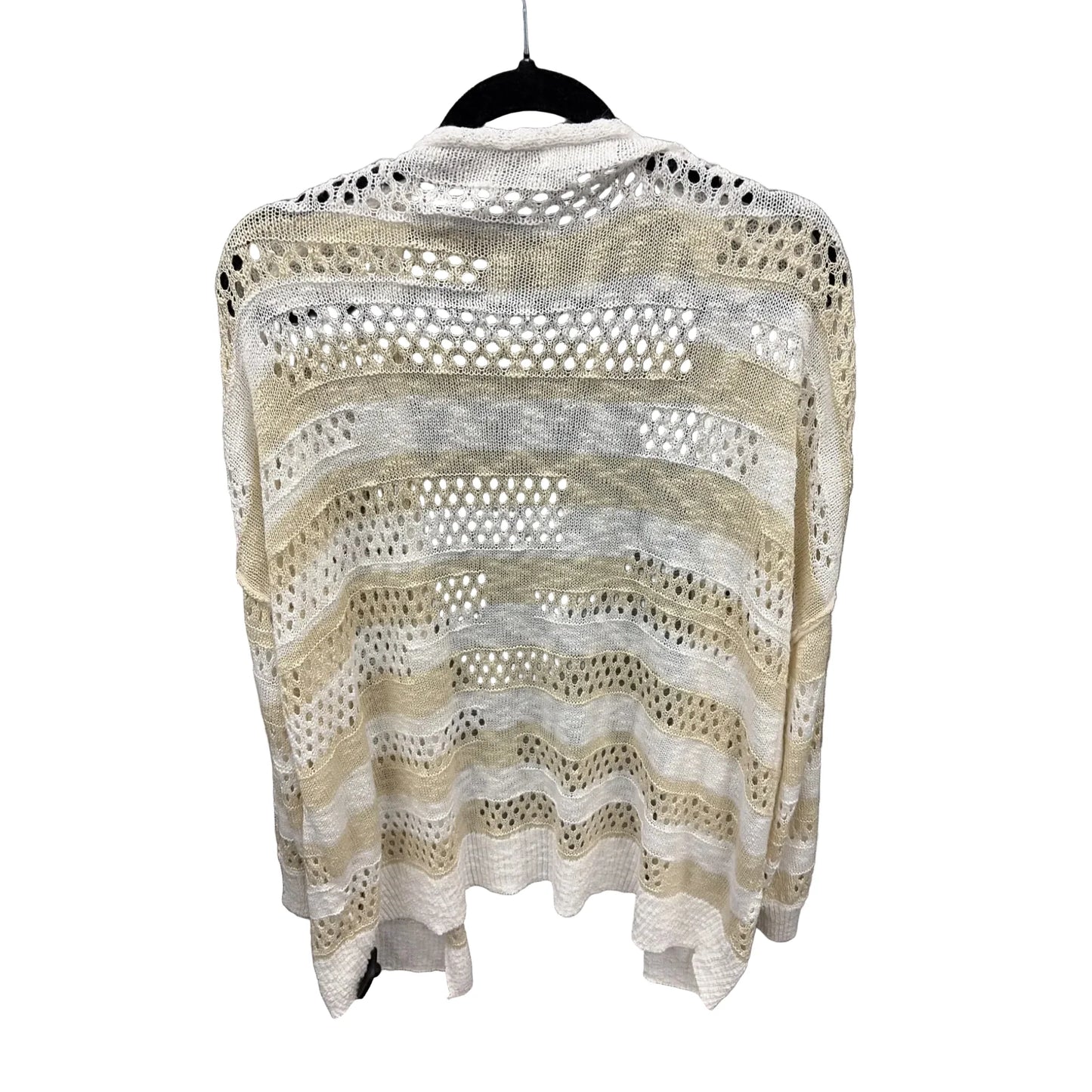 Cardigan By Clothes Mentor In White & Yellow, Size: L