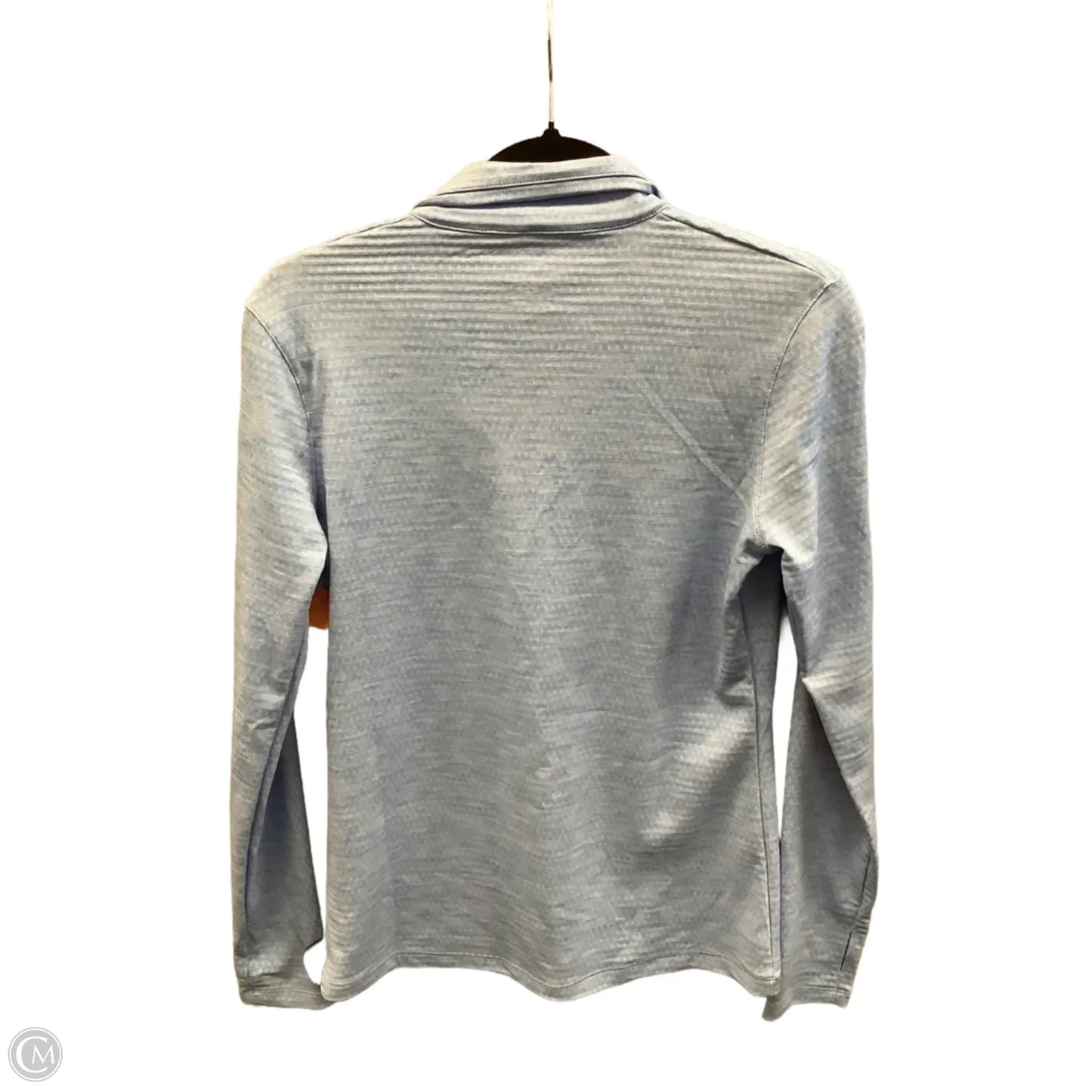 Athletic Top Long Sleeve Collar By Nike In Blue, Size: M