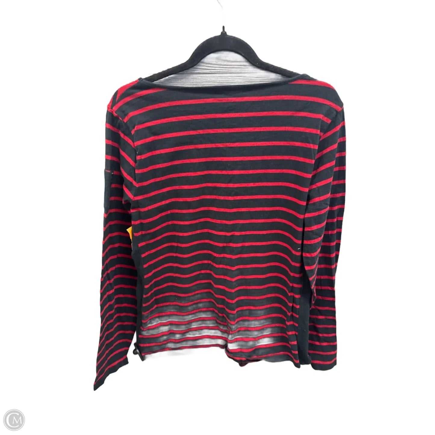 Top Long Sleeve By Chaps In Black & Red, Size: Xl