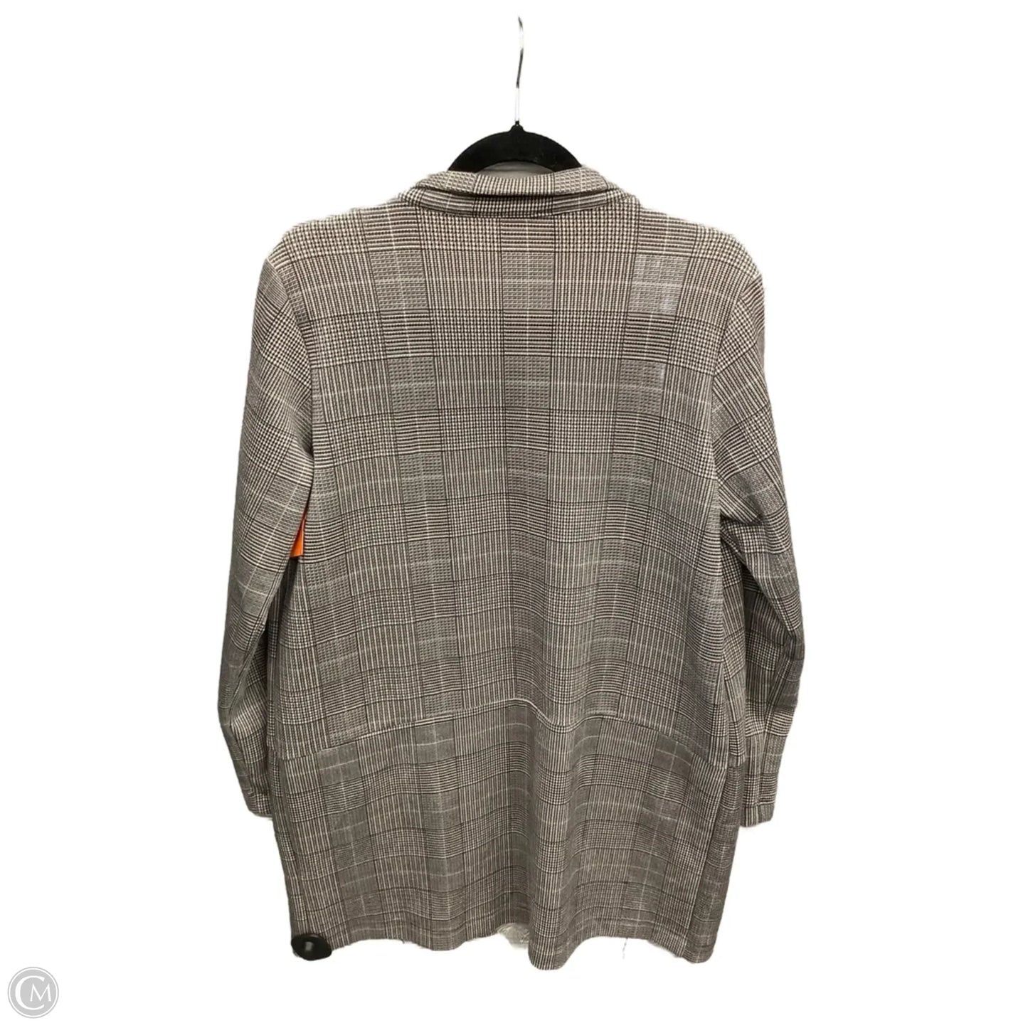 Coat Trench Coat By Hem & Thread In Grey, Size: M