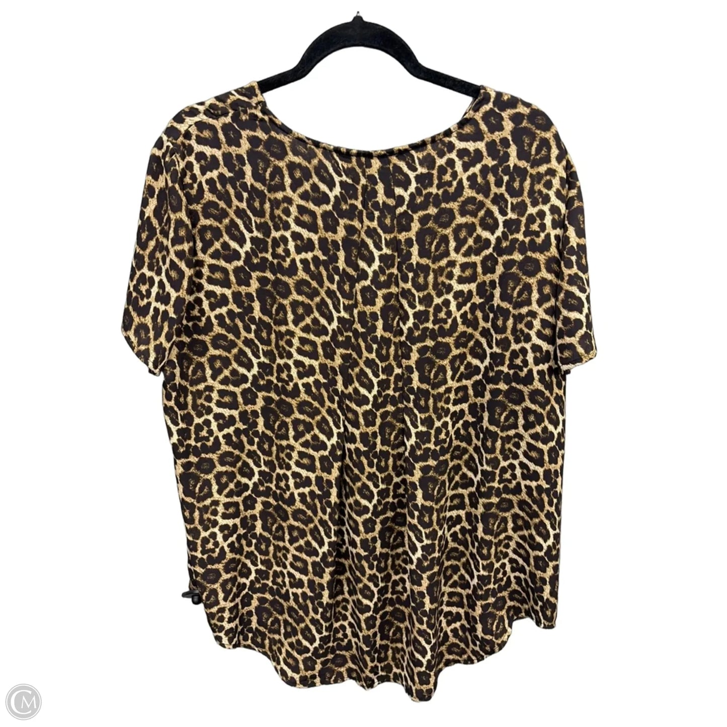 Top Short Sleeve By Chelsea And Theodore In Animal Print, Size: Xxl