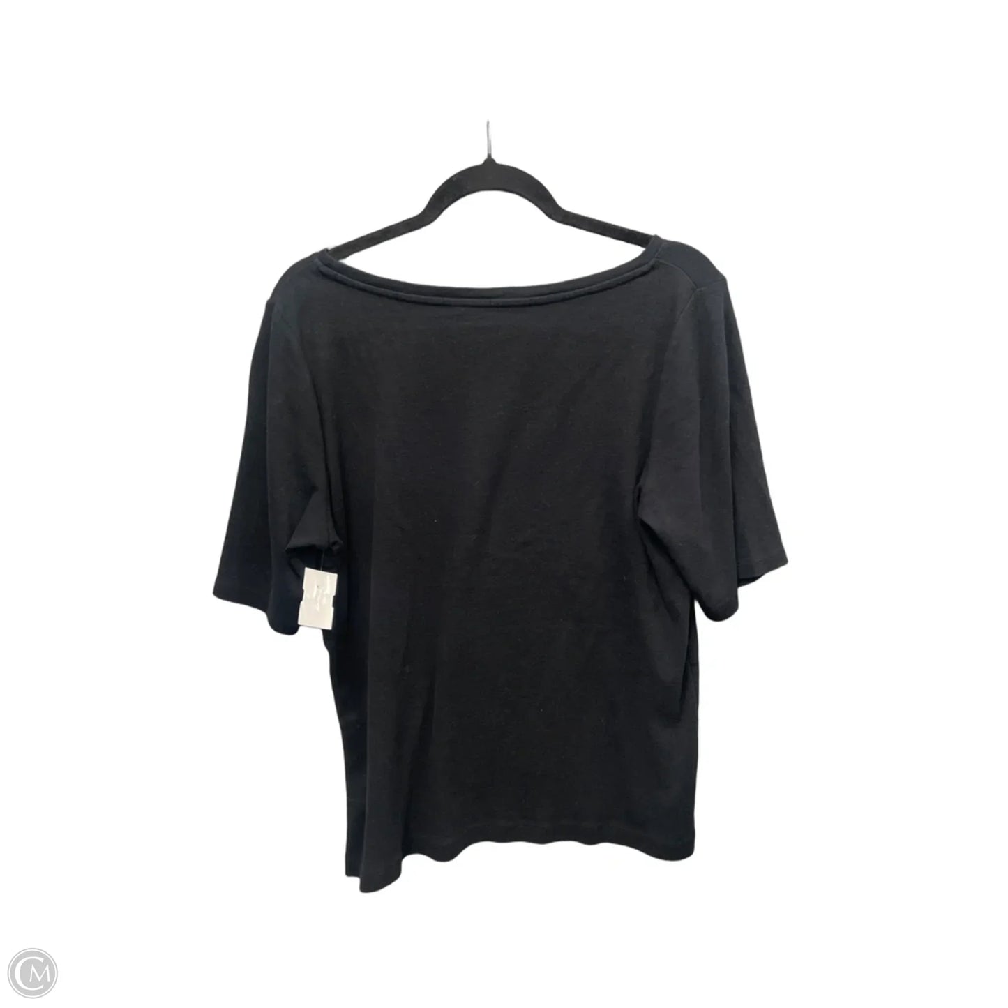 Top Short Sleeve By Croft And Barrow In Black, Size: L
