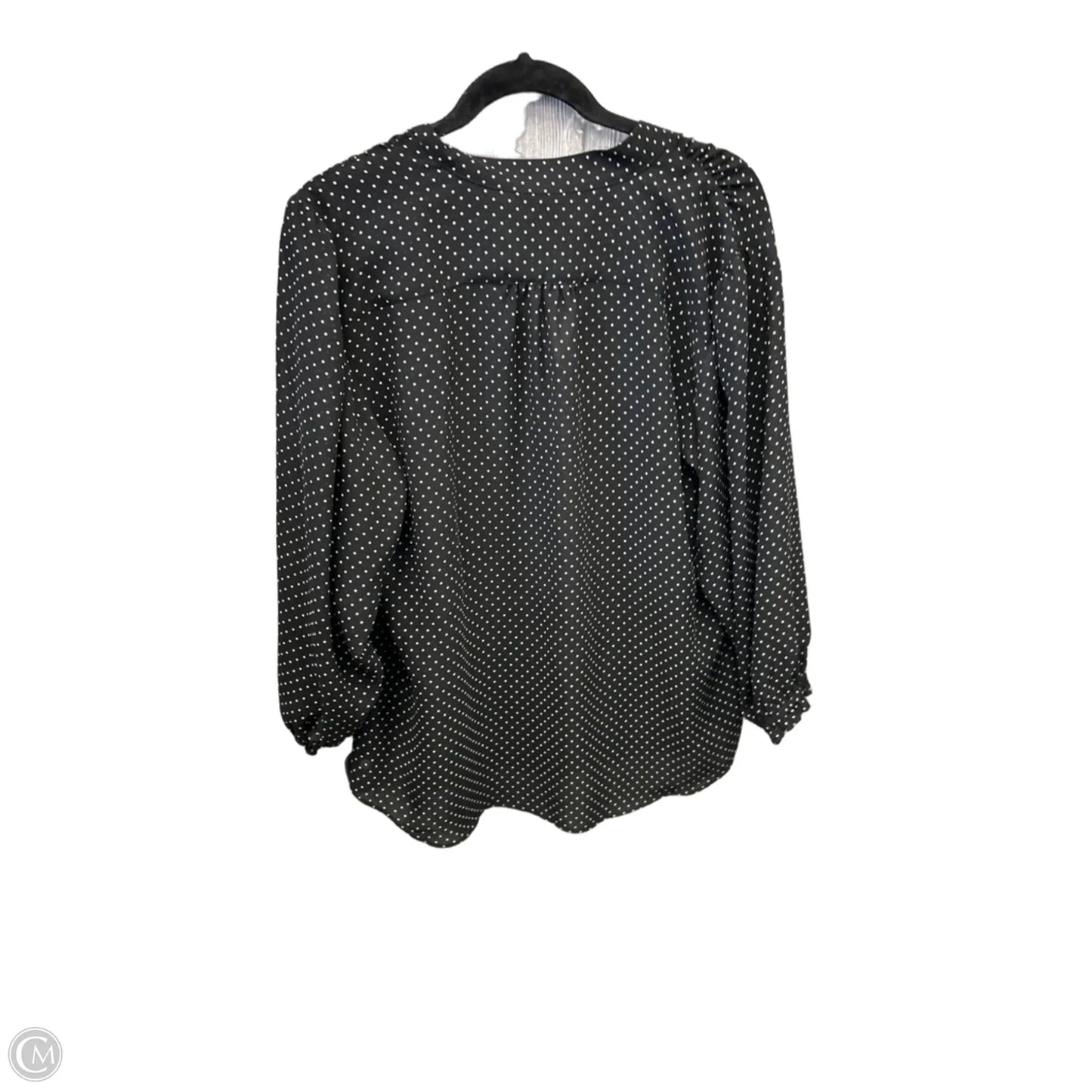Top Long Sleeve By Chaps In Polkadot Pattern, Size: Xl