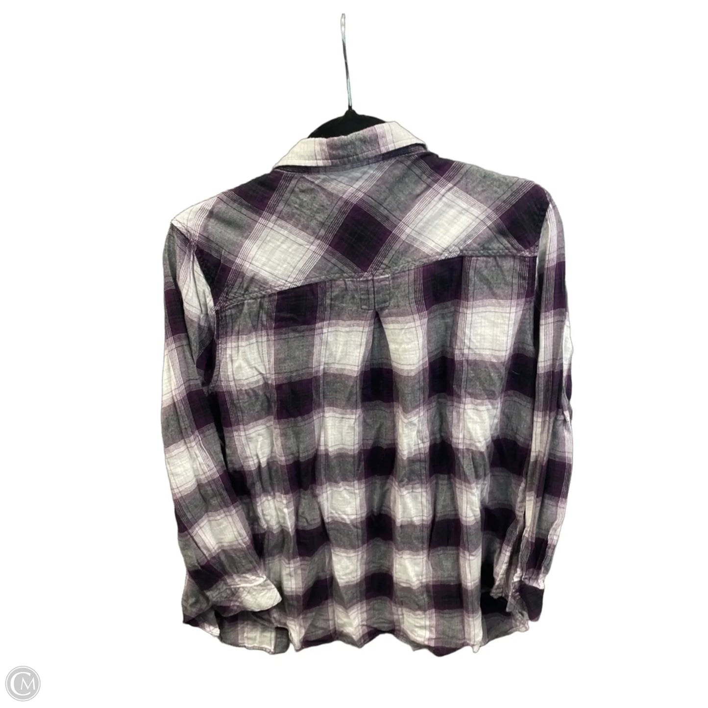 Top Long Sleeve By Clothes Mentor In Plaid Pattern, Size: M