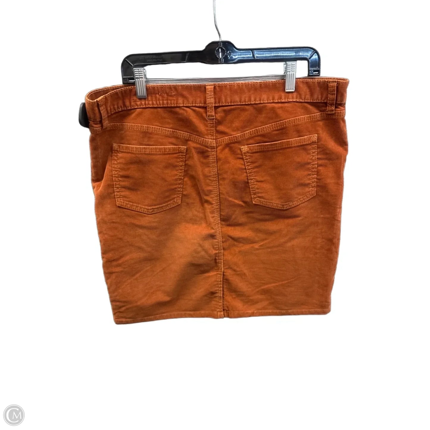 Skirt Midi By Gap In Orange Denim, Size: Xl