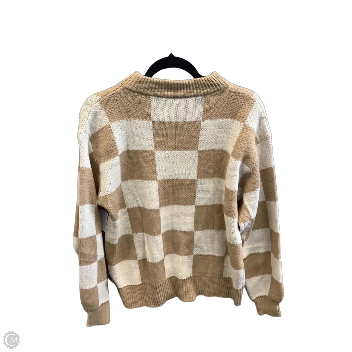 Sweater By Clothes Mentor In Brown & Cream, Size: L