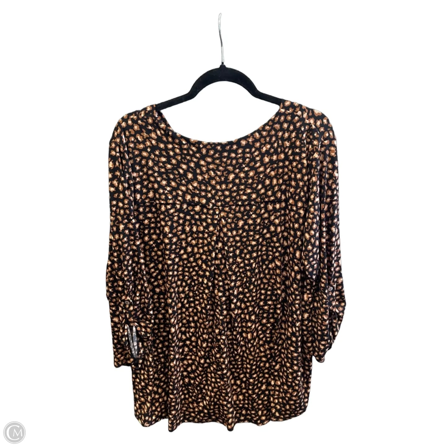 Top Long Sleeve By Clothes Mentor In Black & Brown, Size: 3x