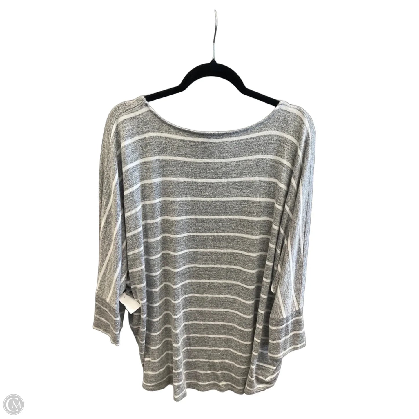 Top Long Sleeve By Market & Spruce In Grey & White, Size: 3x