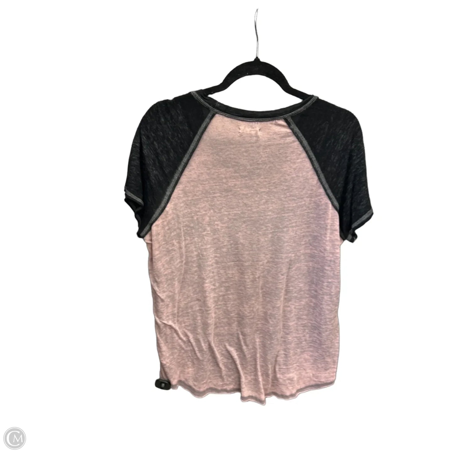 Top Short Sleeve By Maurices In Black & Pink, Size: L