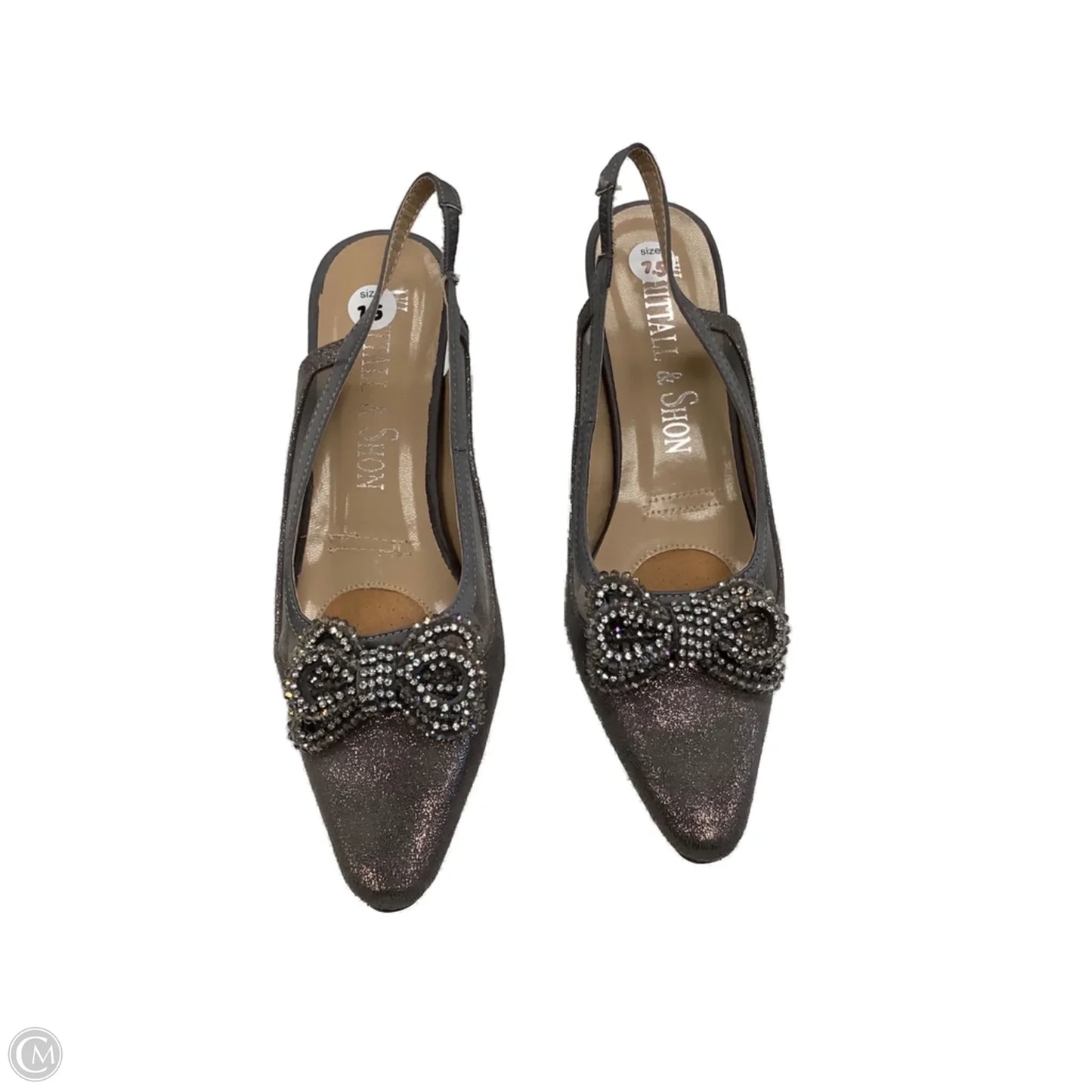 Shoes Heels Kitten By Clothes Mentor In Grey, Size: 7.5