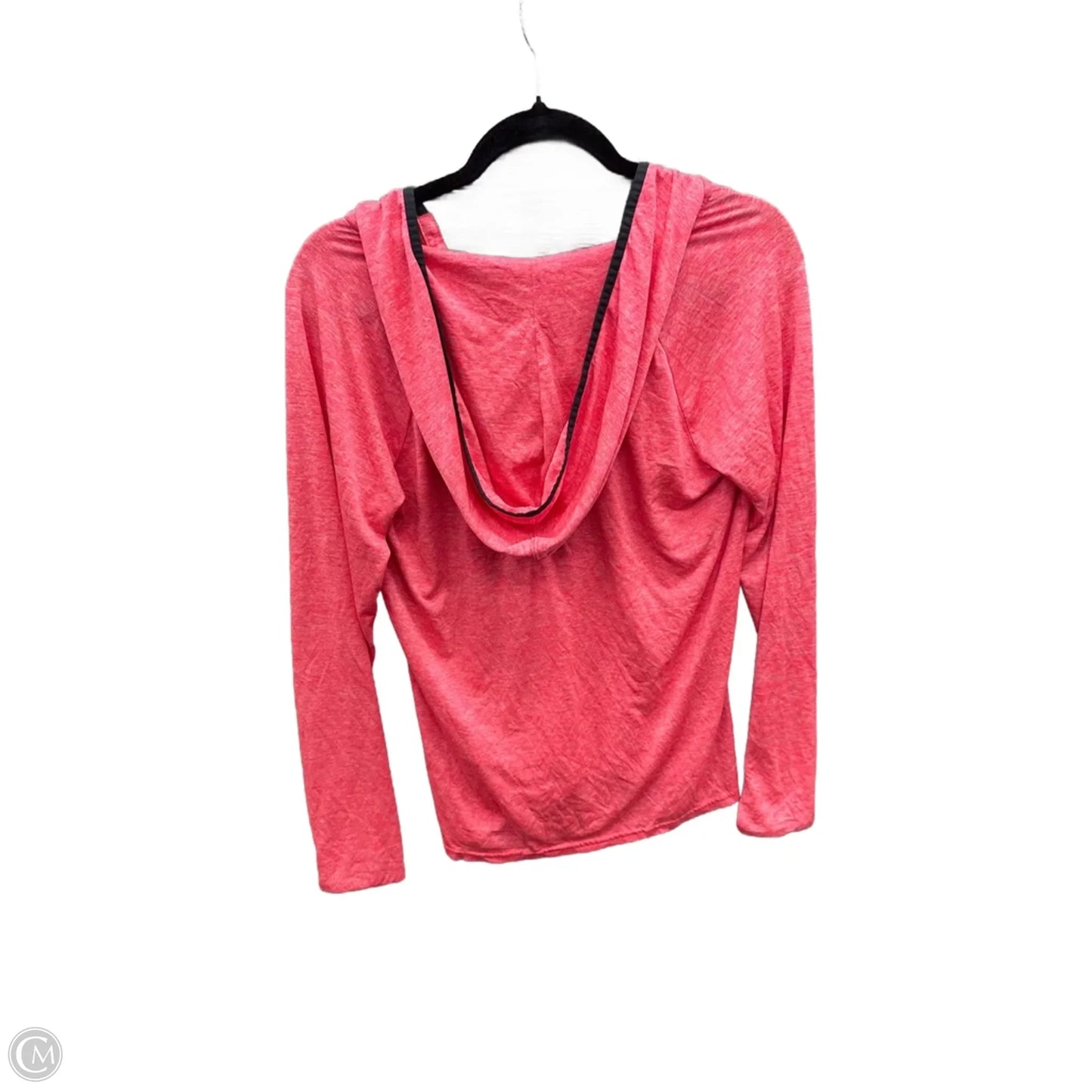 Athletic Top Long Sleeve Hoodie By Reebok In Pink, Size: M