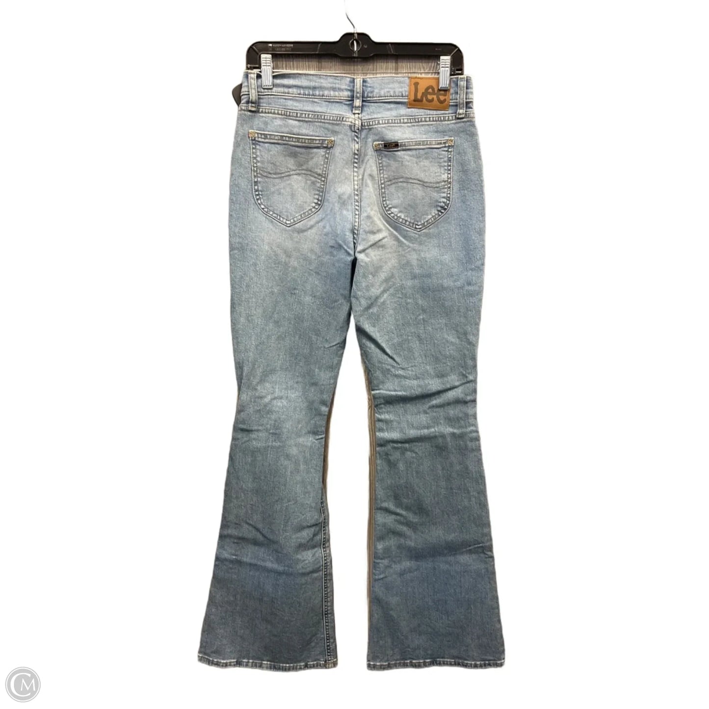 Jeans Flared By Lee In Blue Denim, Size: 8l