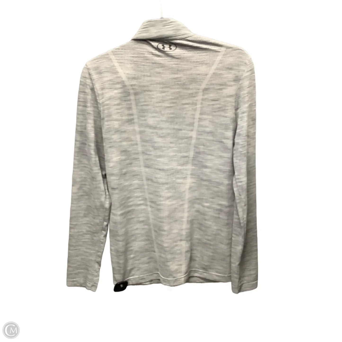 Athletic Top Long Sleeve Collar By Under Armour In Grey, Size: S