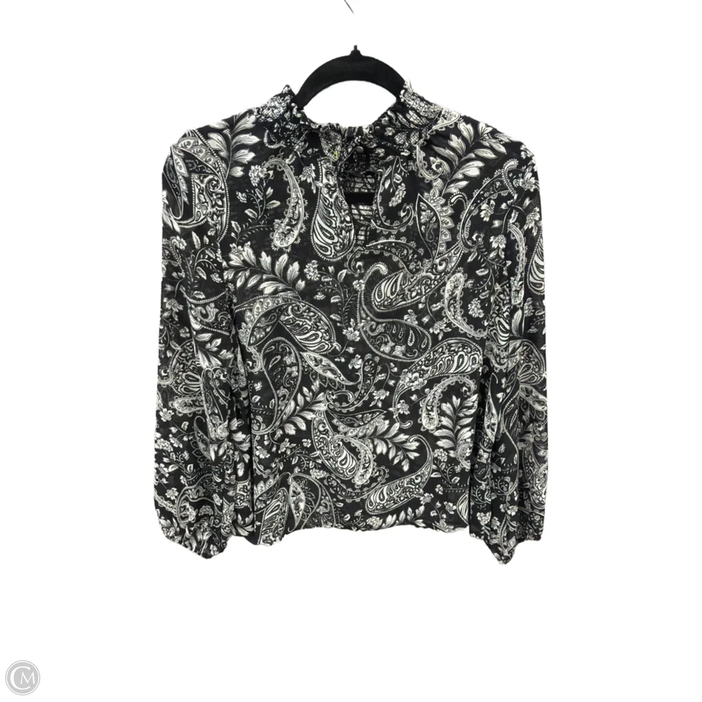 Blouse Long Sleeve By Ana In Black, Size: M