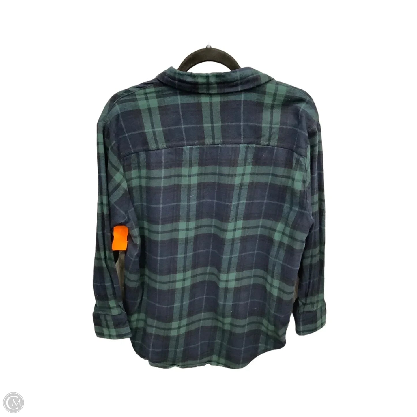 Top Long Sleeve By Old Navy In Plaid Pattern, Size: Mp