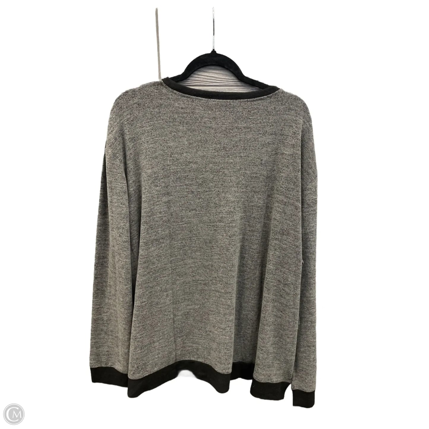 Top Long Sleeve By Clothes Mentor In Black & Grey, Size: 3x