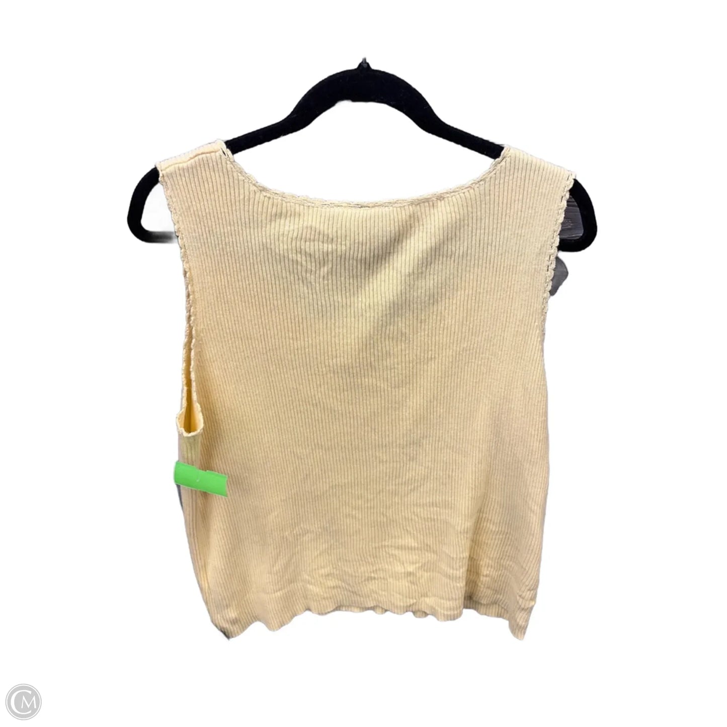 Top Sleeveless By Basic Editions In Yellow, Size: Xl
