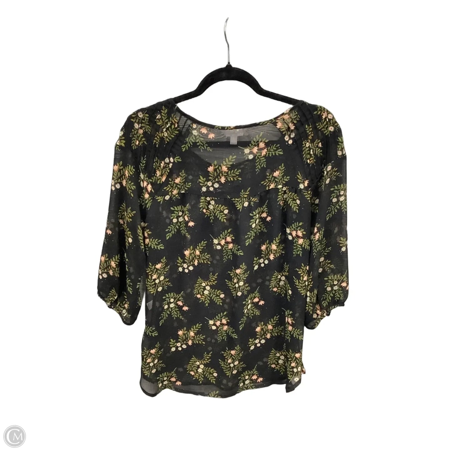 Blouse Short Sleeve By Lc Lauren Conrad In Black, Size: S