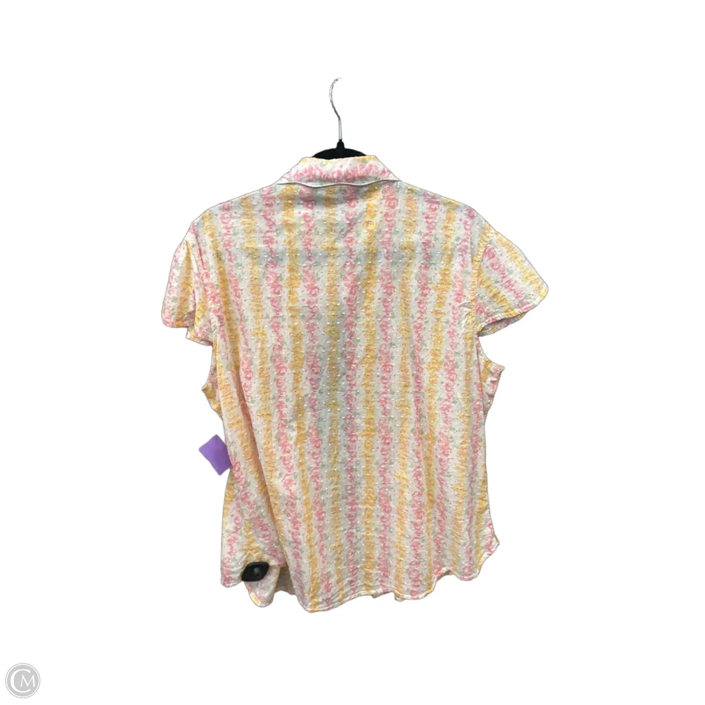 Top Short Sleeve By Aura In Floral Print, Size: Xxl