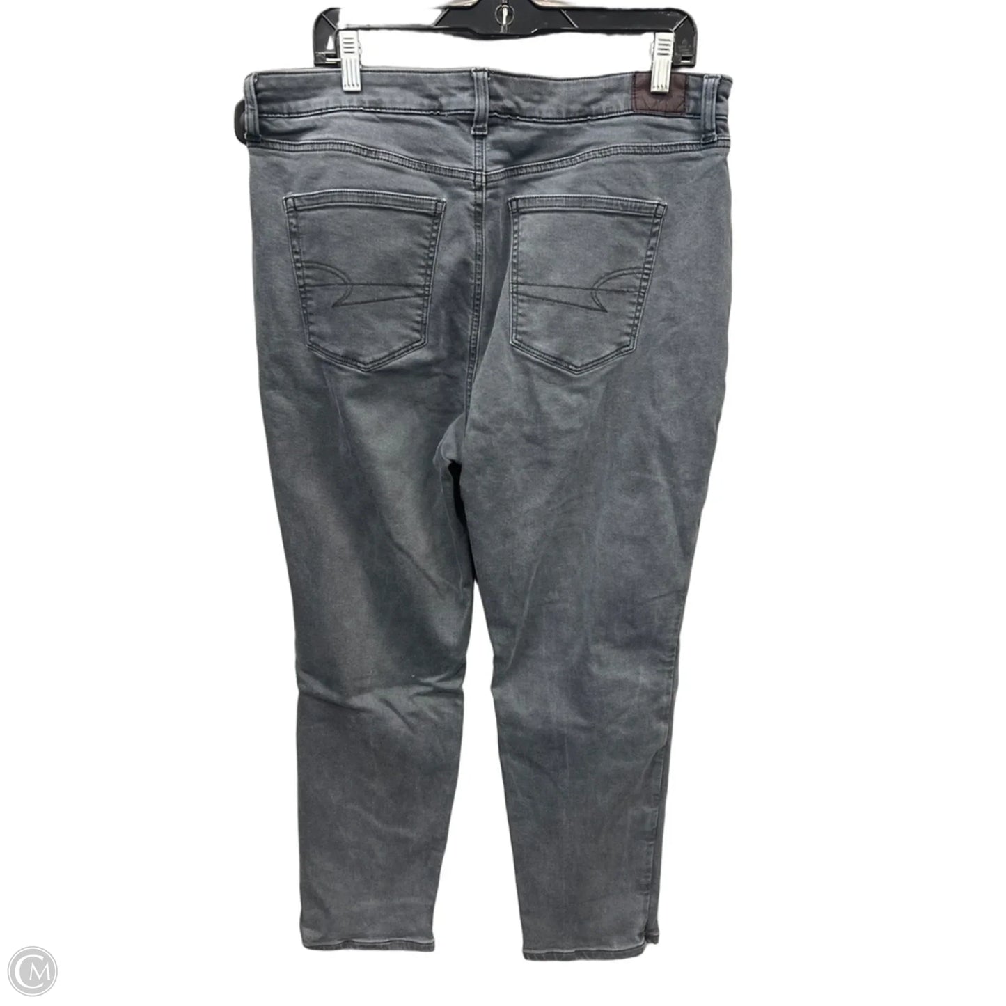 Jeans Skinny By American Eagle In Grey Denim, Size: 16