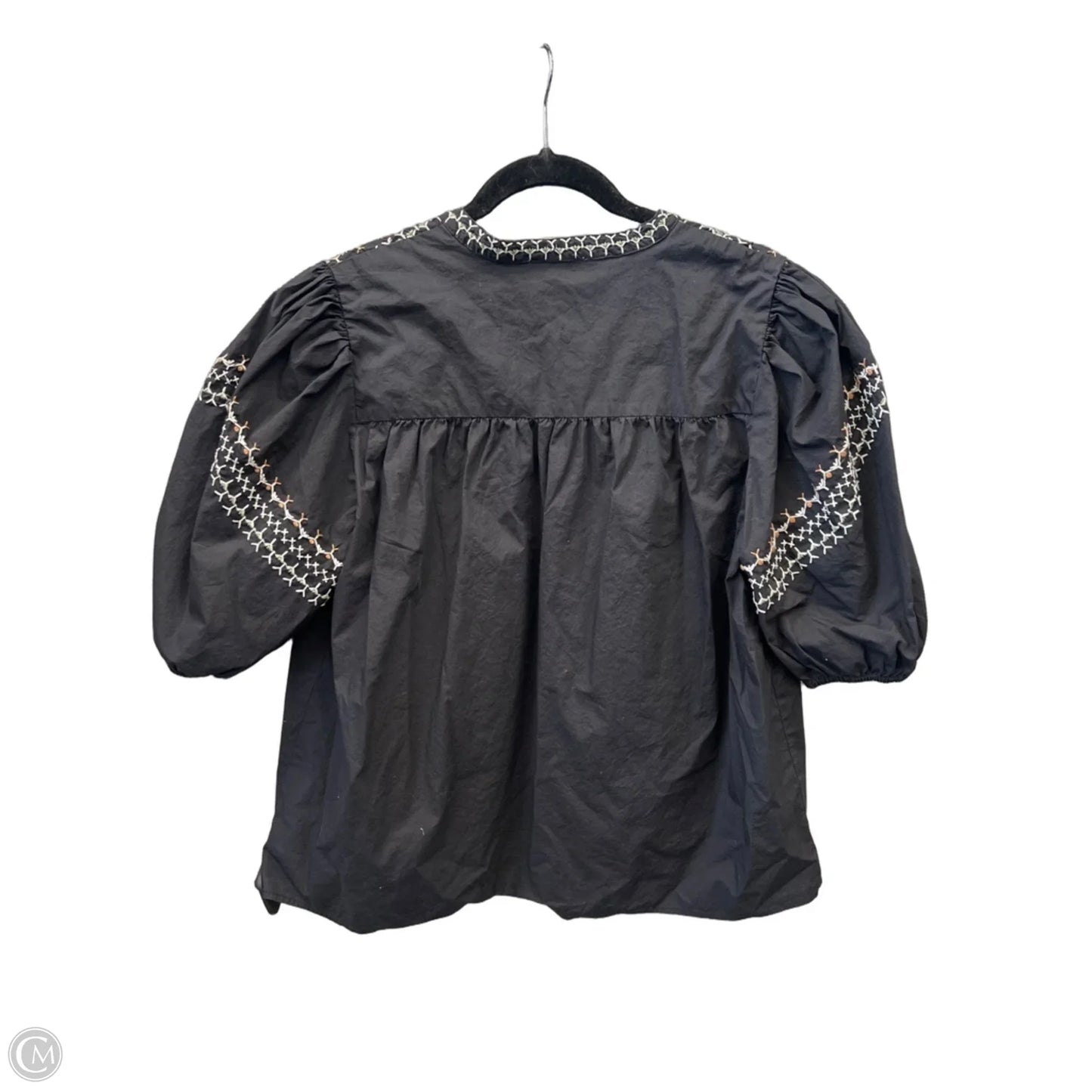 Top Short Sleeve By Calligraphie In Black, Size: Xl