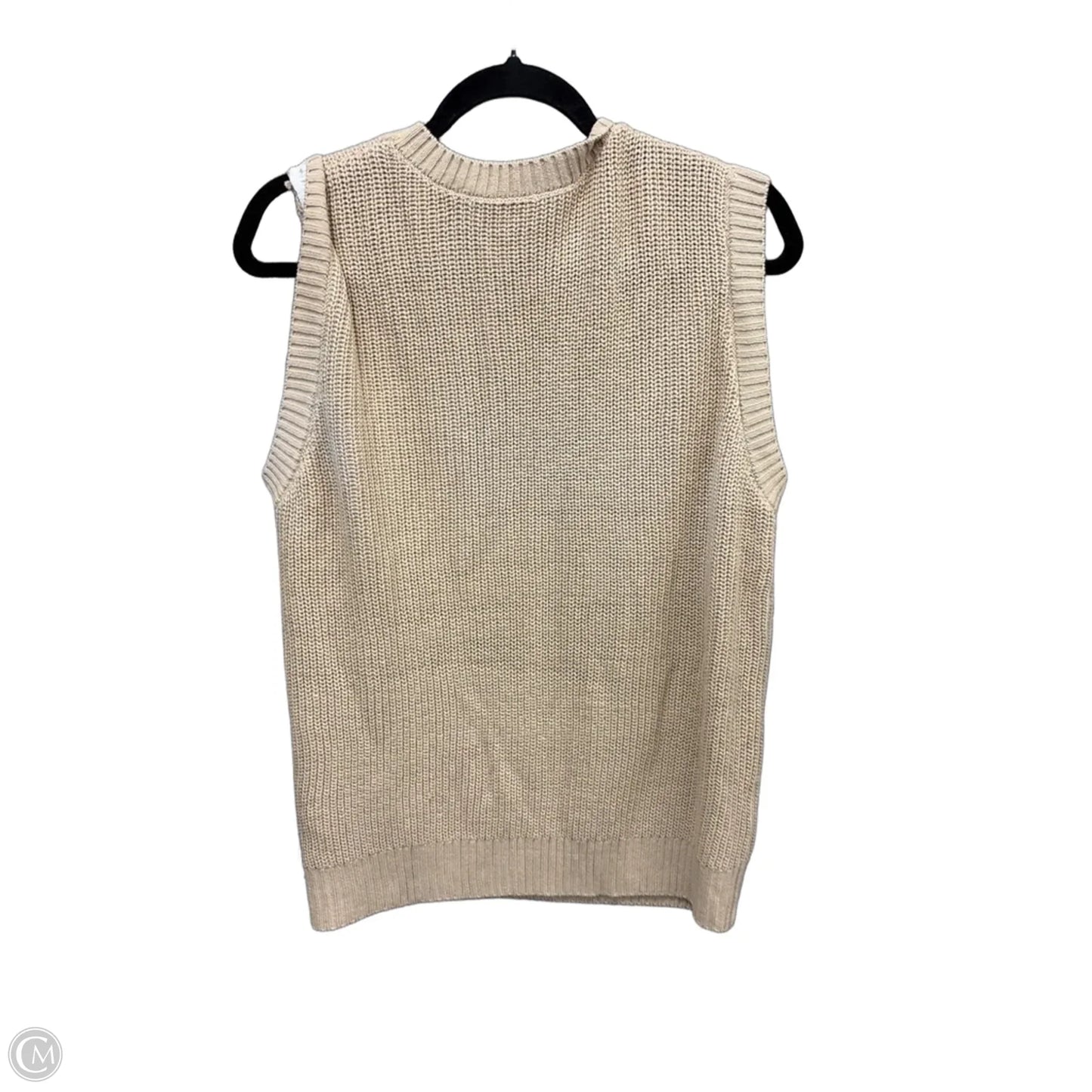 Vest Sweater By Clothes Mentor In Tan, Size: Xl