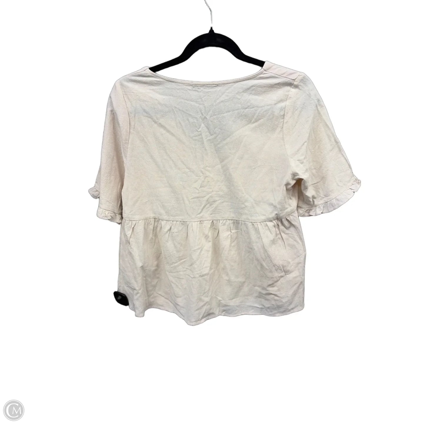 Top Short Sleeve By Wishlist In Cream, Size: S