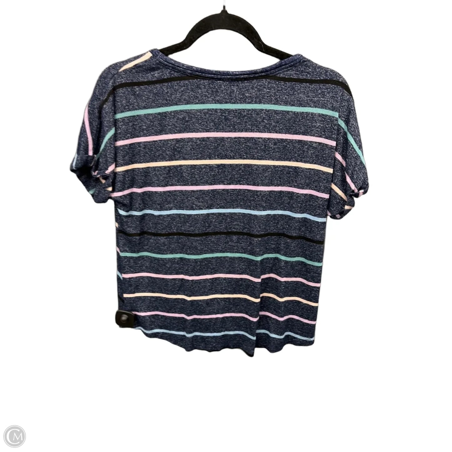 Top Short Sleeve By Democracy In Striped Pattern, Size: S