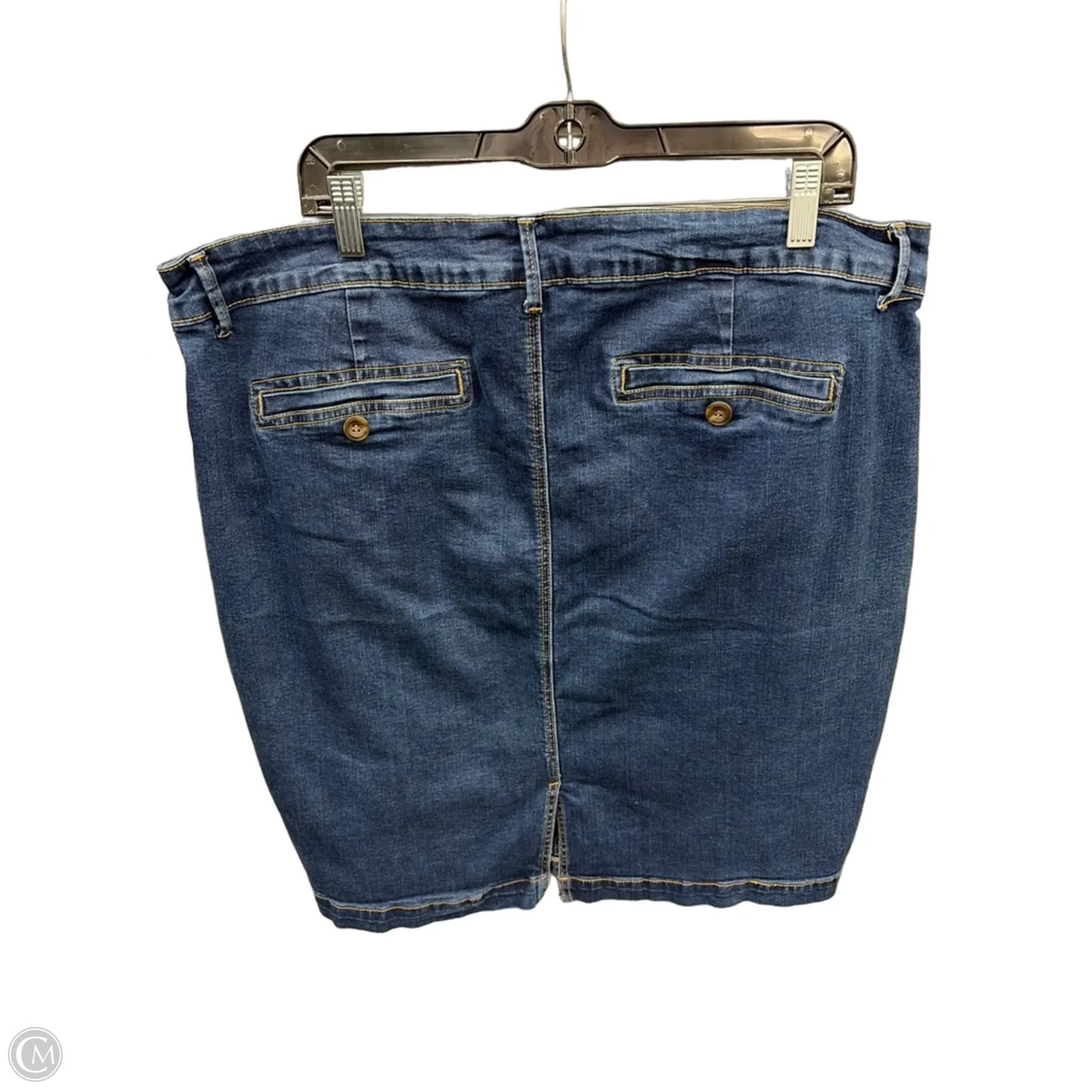 Skirt Midi By One 5 One In Blue Denim, Size: 22