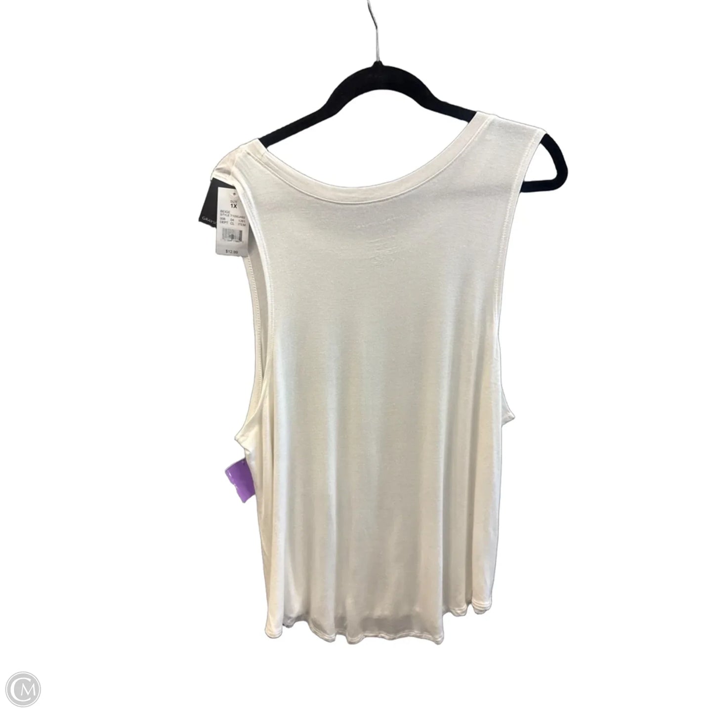 Top Sleeveless By Grayson Threads In White, Size: 1x