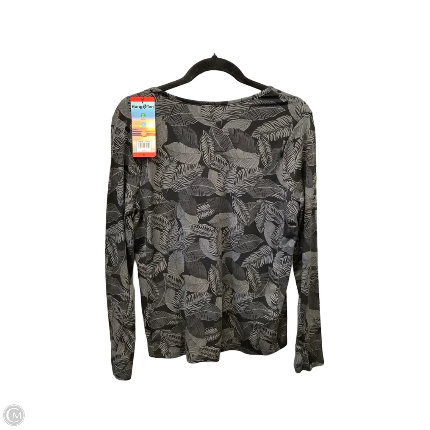 Athletic Top Long Sleeve Crewneck By Hang Ten In Grey, Size: M