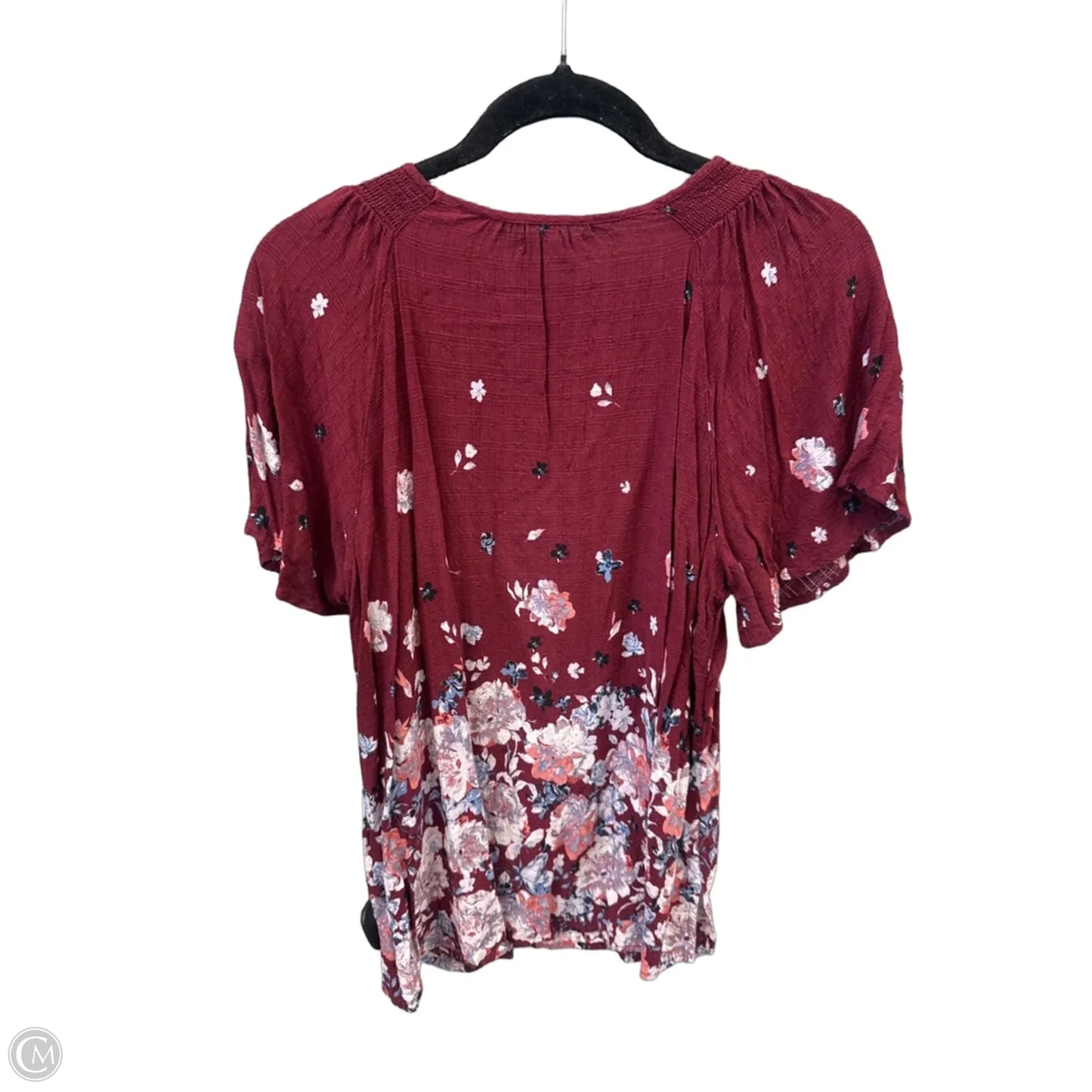Top Short Sleeve By Maurices In Floral Print, Size: Xxl